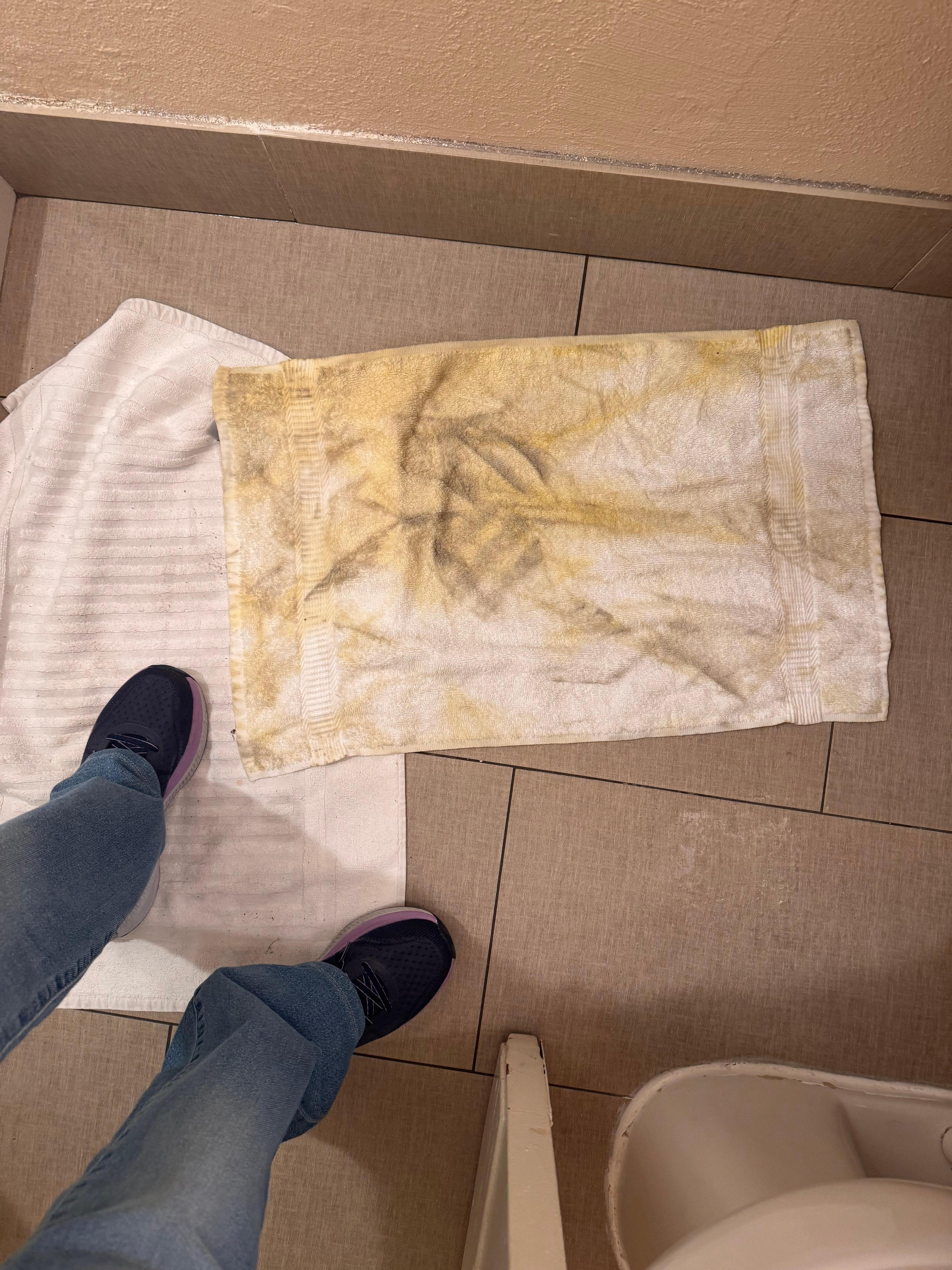 Filthy floor. When was the last time these floors were mopped???