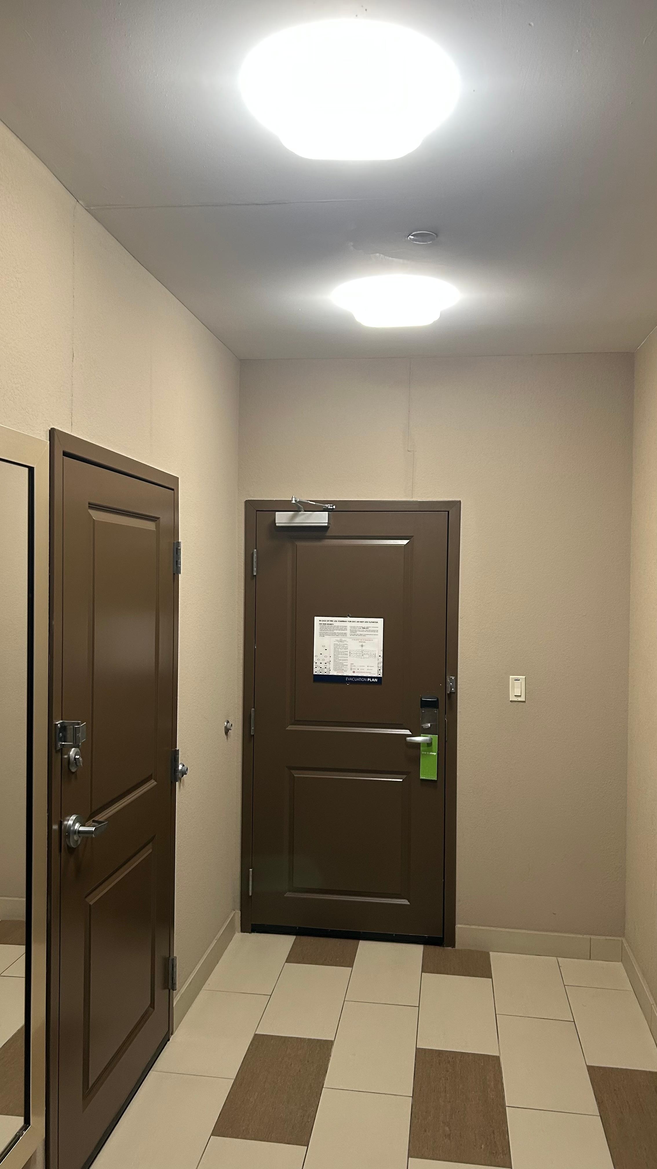 Cracks in walls and ceiling. 