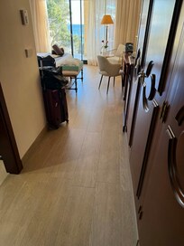 The room was bright, elegant, and welcoming from the moment we stepped inside. Special praise for the ample closet space and, miracle of miracles, plenty of hangers.