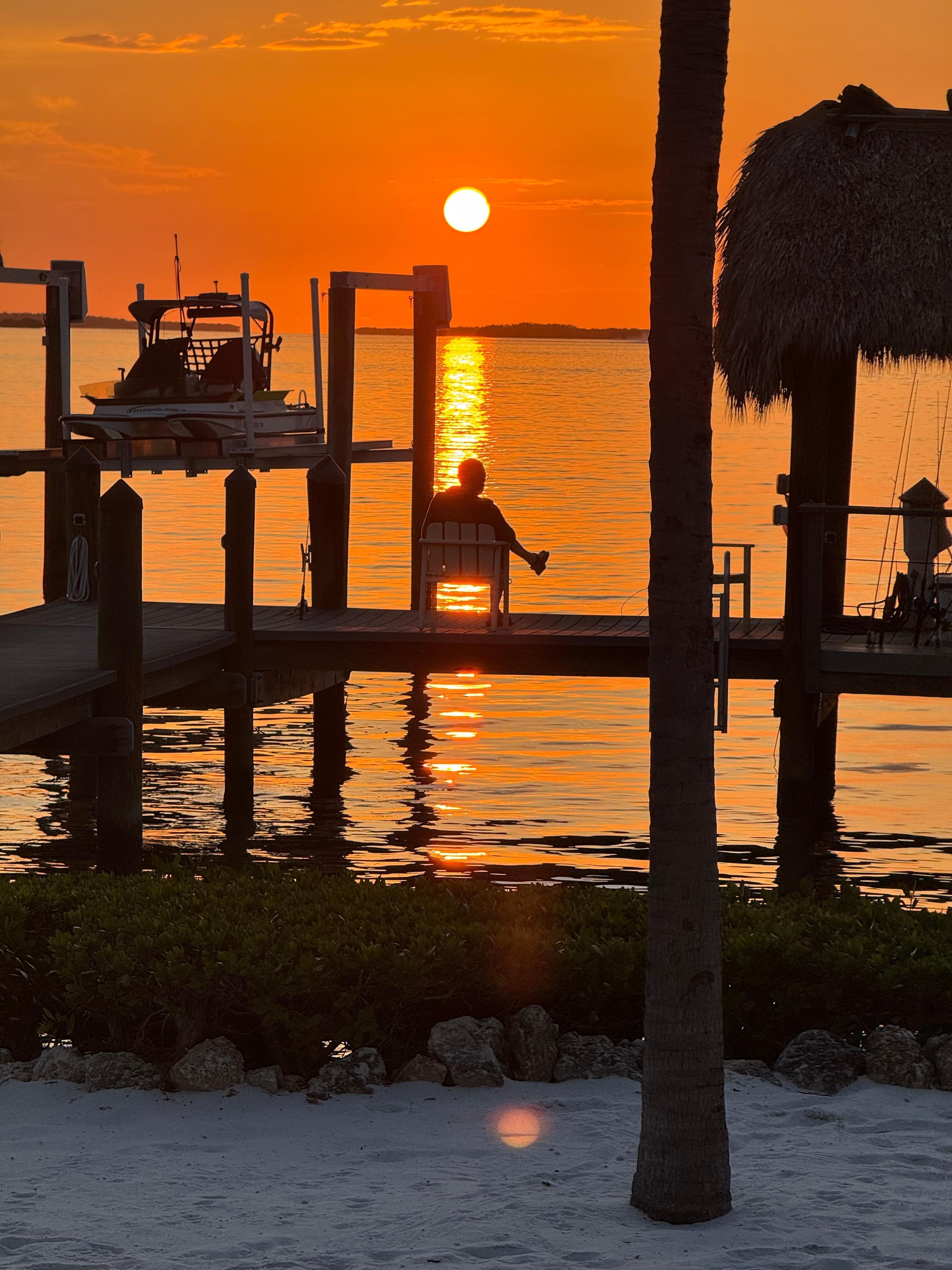 Fishing off the dock was productive for grunts to eat, sharks and tarpon for excitement .