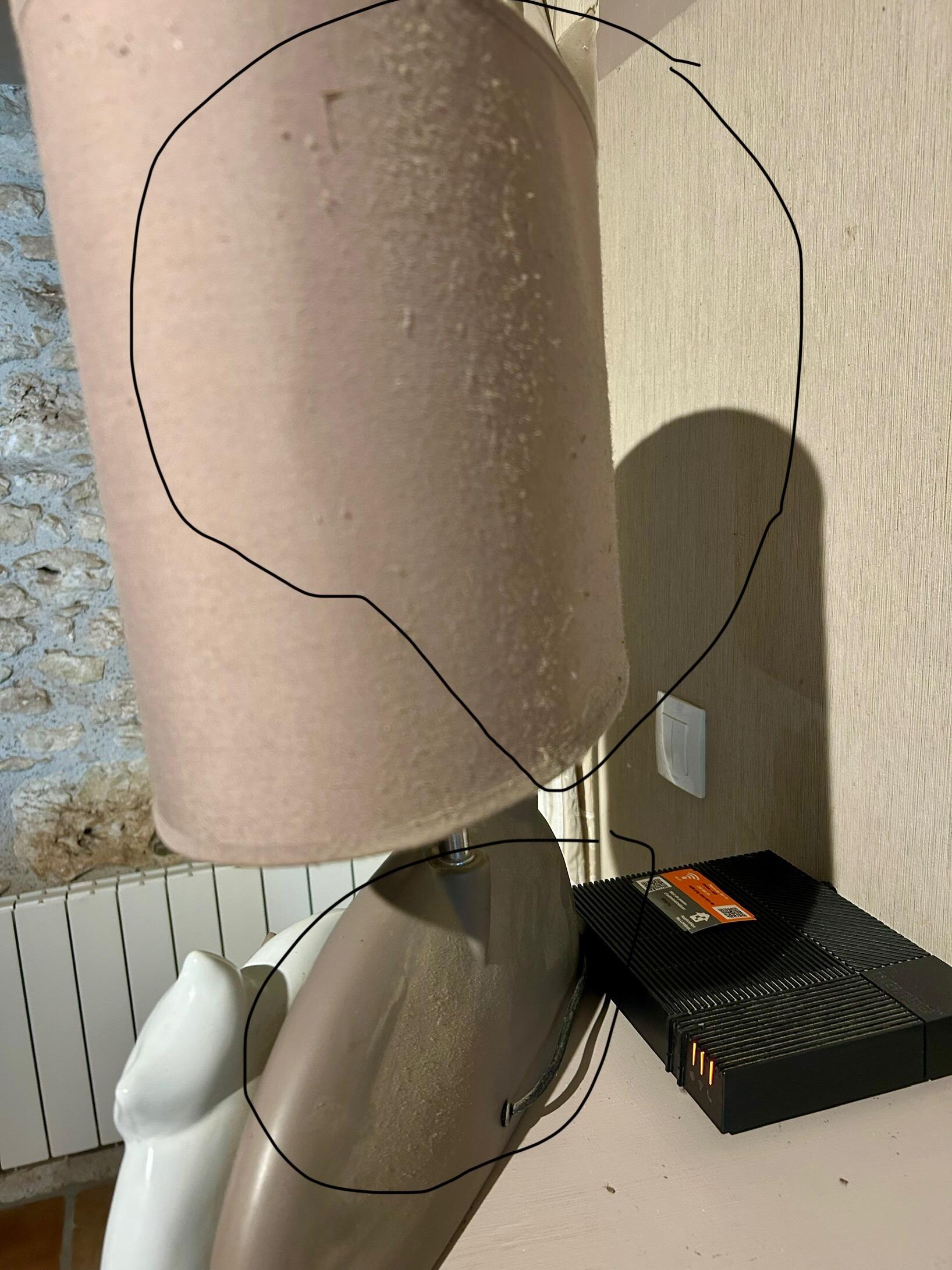 Saleté d’une lampe au salon
