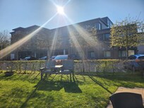 Outside on beautiful day