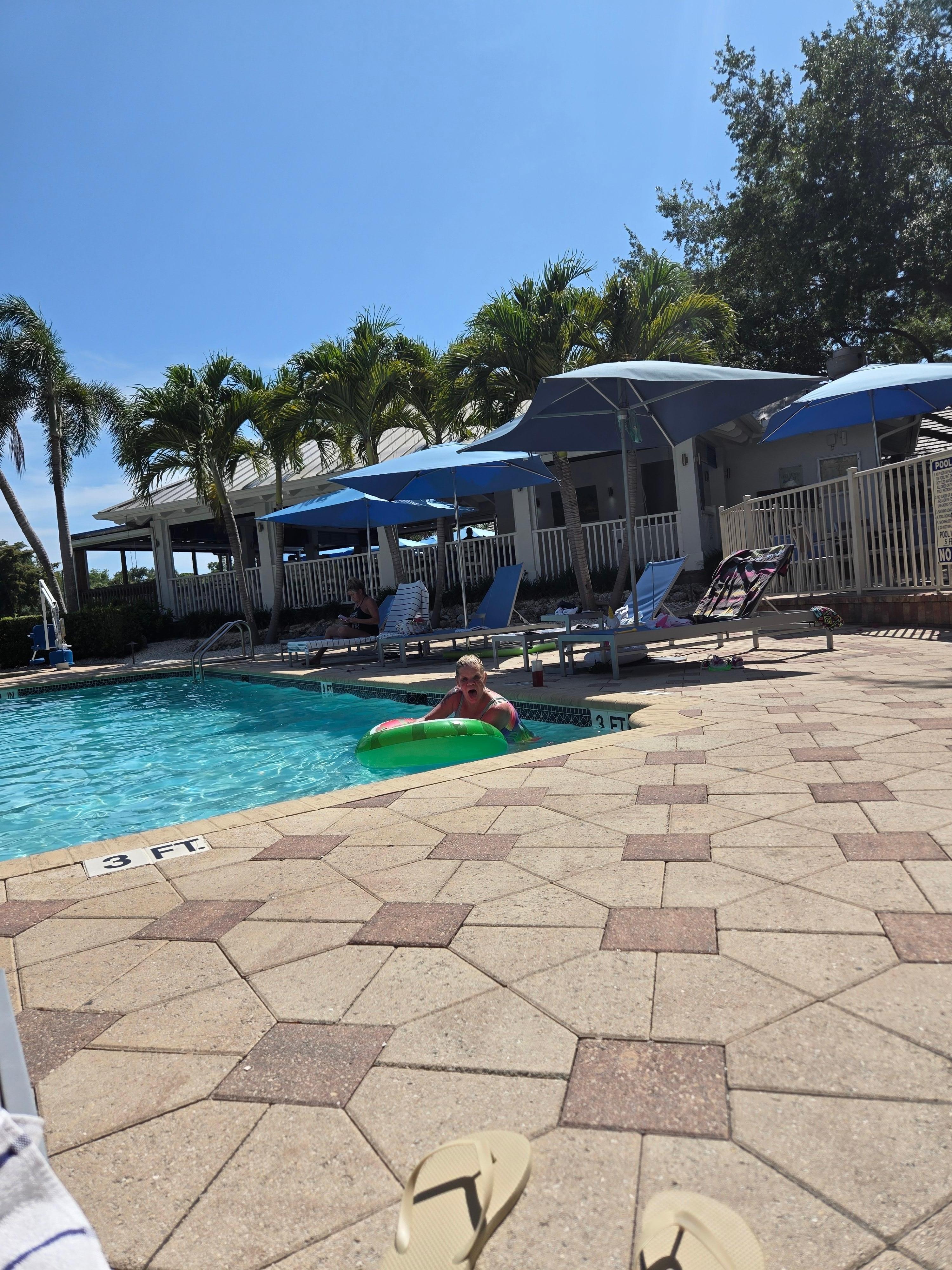 The pool area
