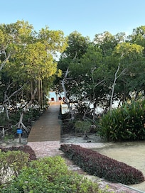 View from the back verandah. Private, and quiet if you enjoy taking in the sea breeze from a comfortable chair at the end of a dock.