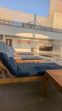 Sunbeds near the pool