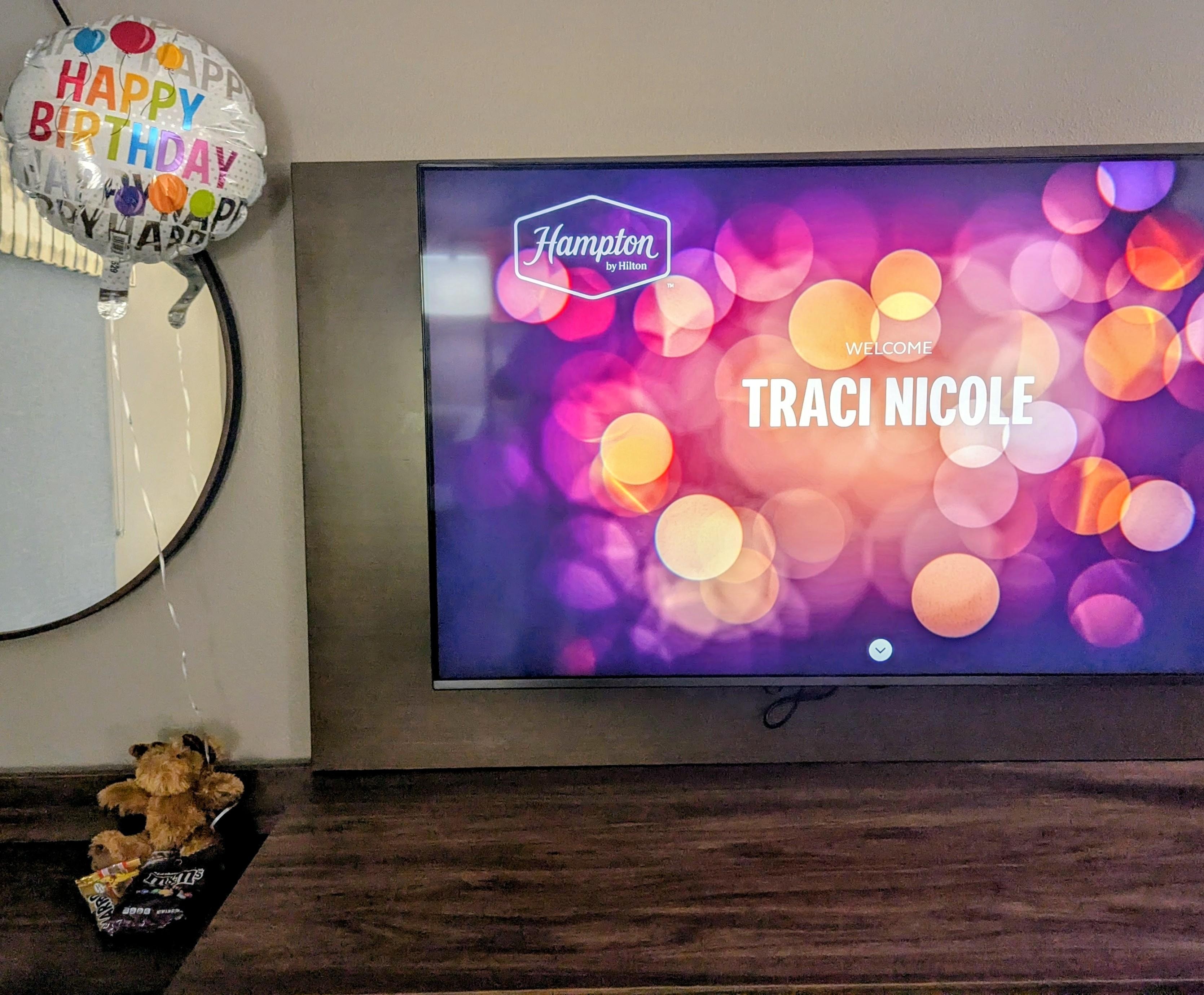 Birthday surprise left in the room 