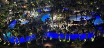 Night time, pools, hit tubs and river was open until 10.