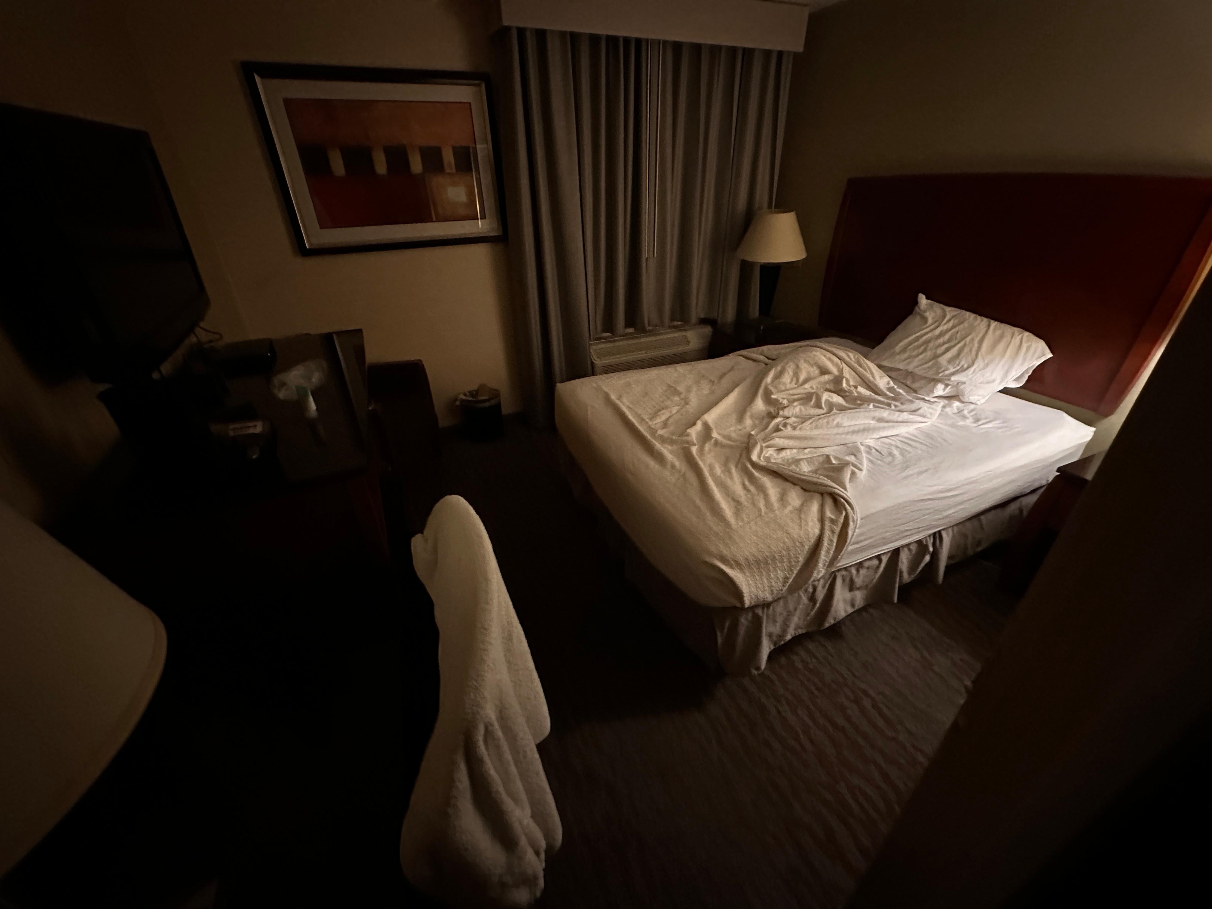 My first room, not cleaned before check-in