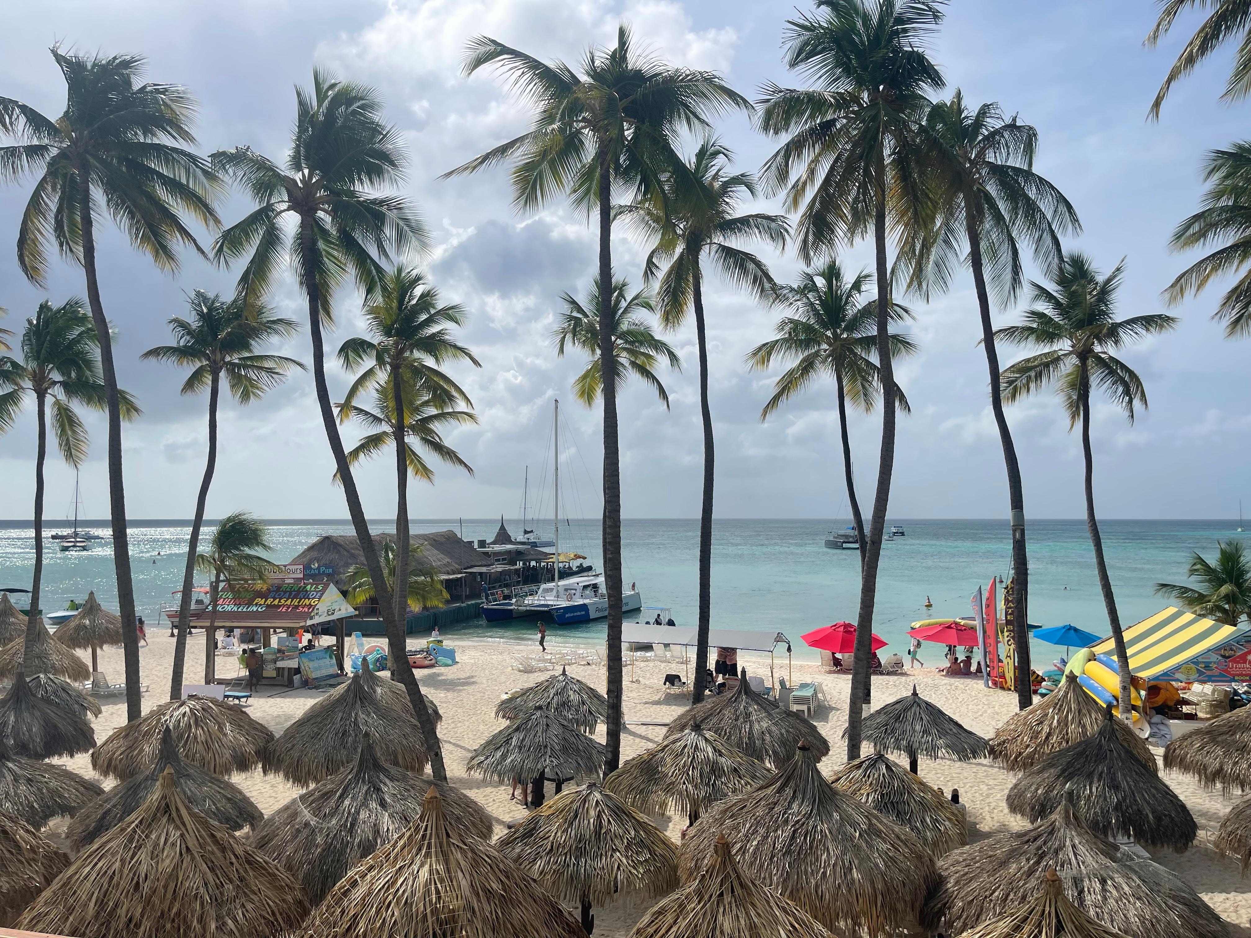 View from our ocean front room in the Palm Tower..