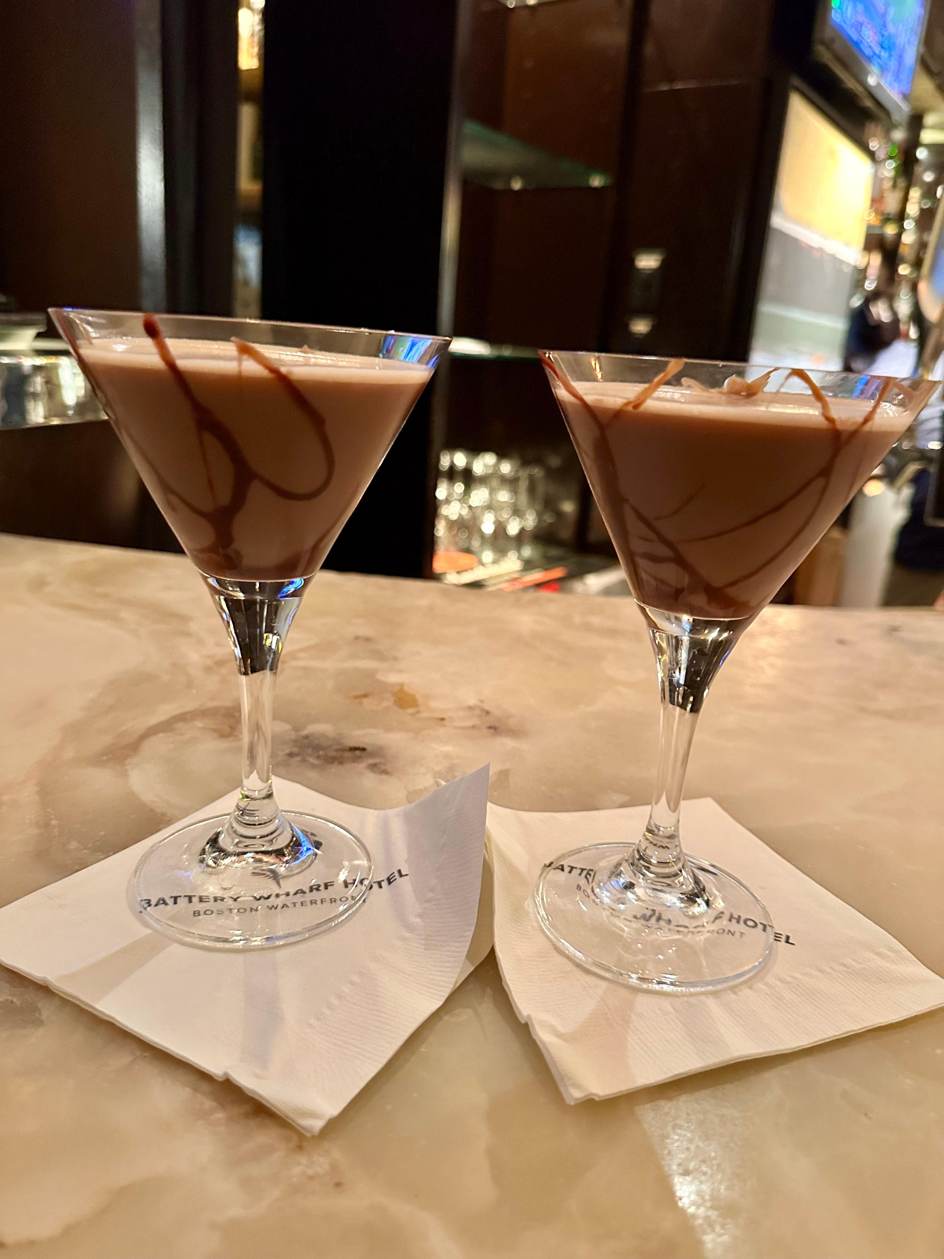 Chocolate martinis in hotel bar