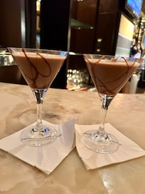 Chocolate martinis in hotel bar