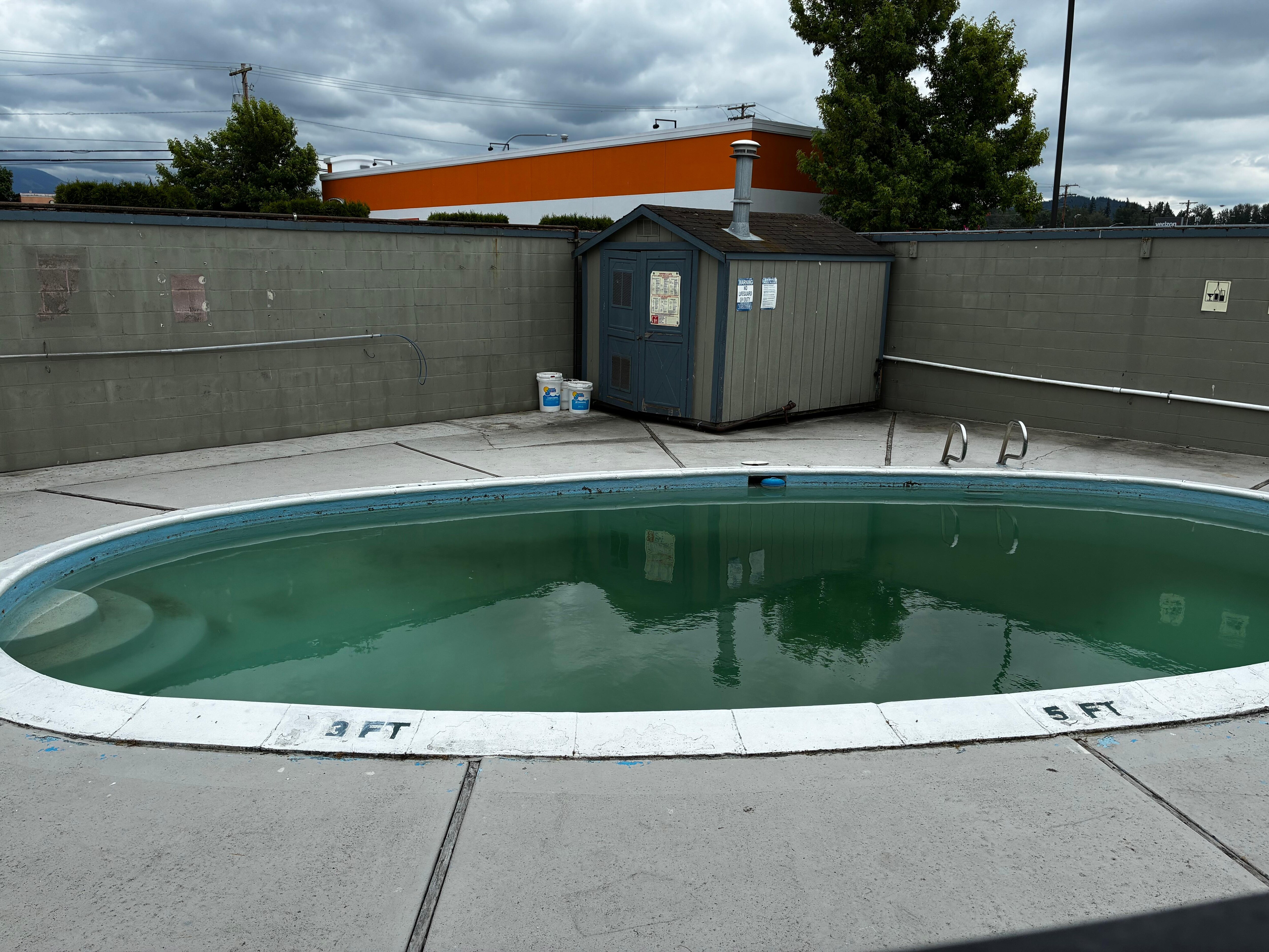Green pool-should have been clean & avaiable to guests