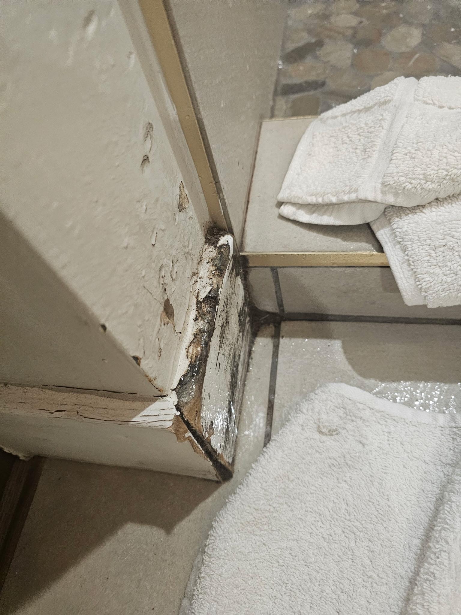 Water damage. There was also damage all over the ceiling. 