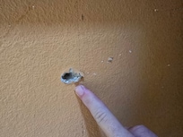 Hole going threw to next room