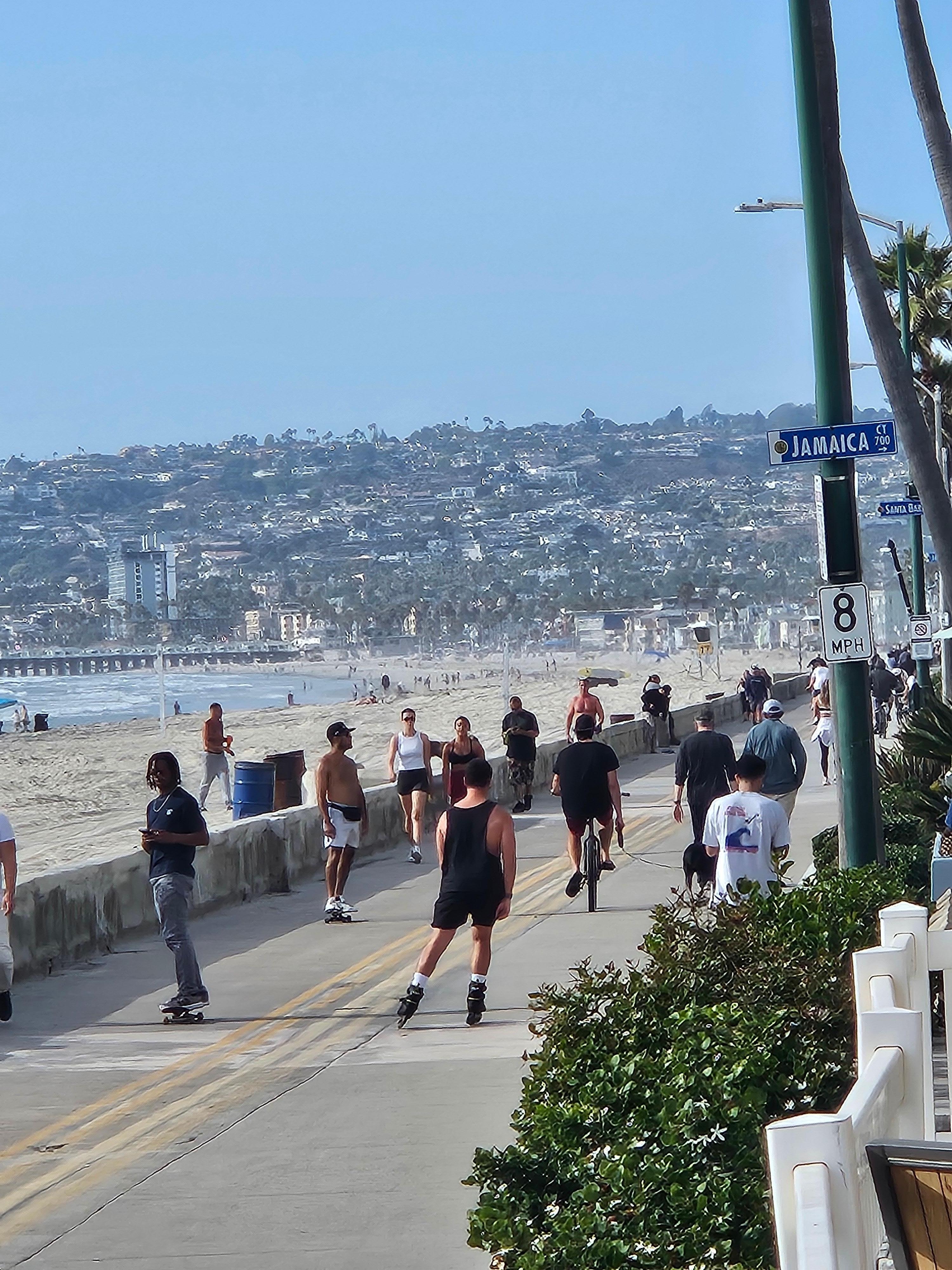 The oceanfront boardwalk.