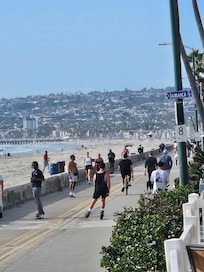 The oceanfront boardwalk.