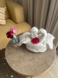 Room service towel arrangement