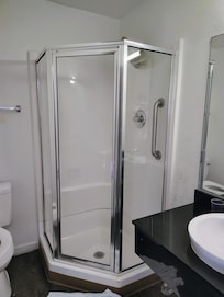 Shower was extremely small and felt claustrophobic even with a glass door.