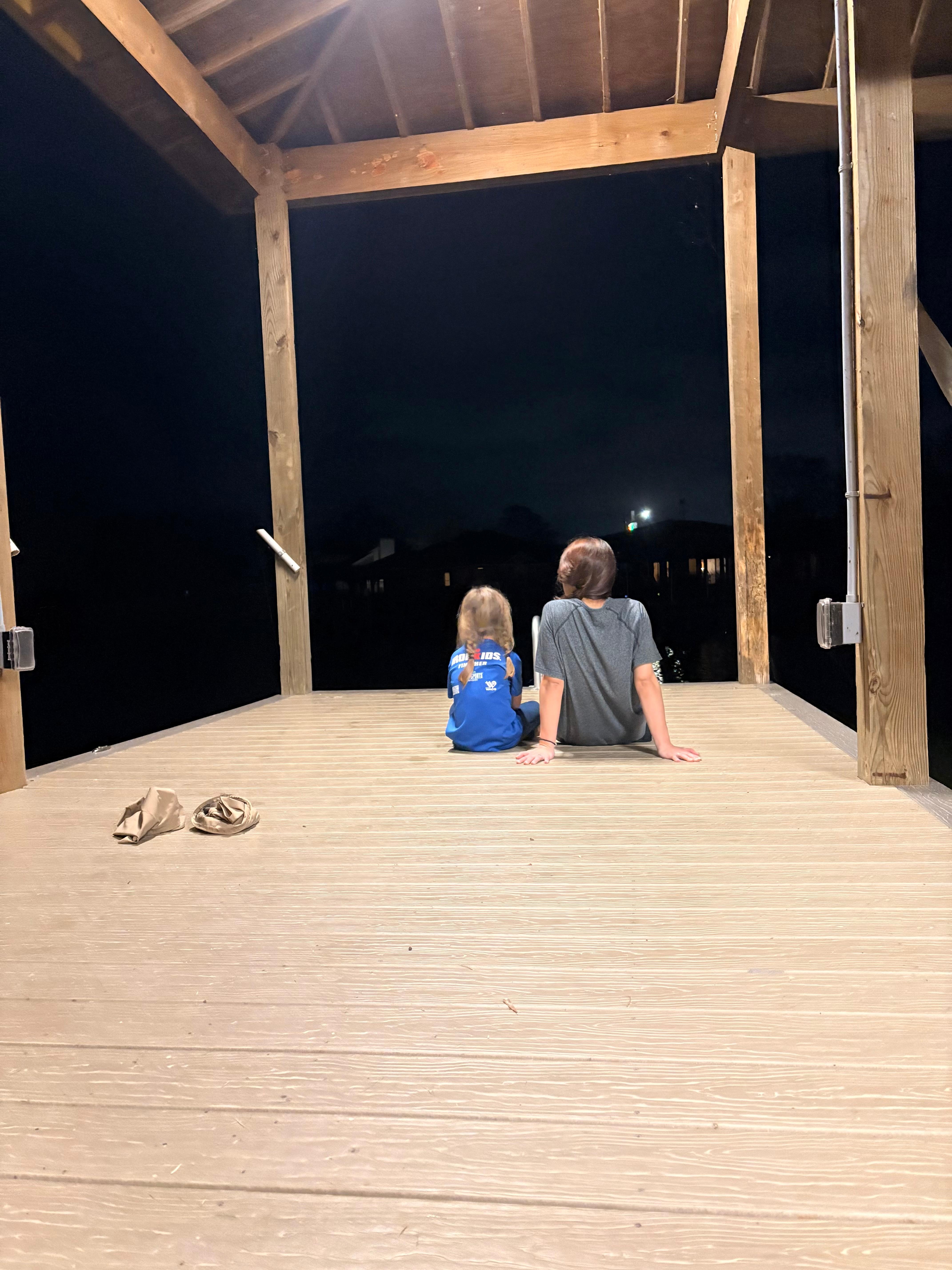 Nighttime on the dock.