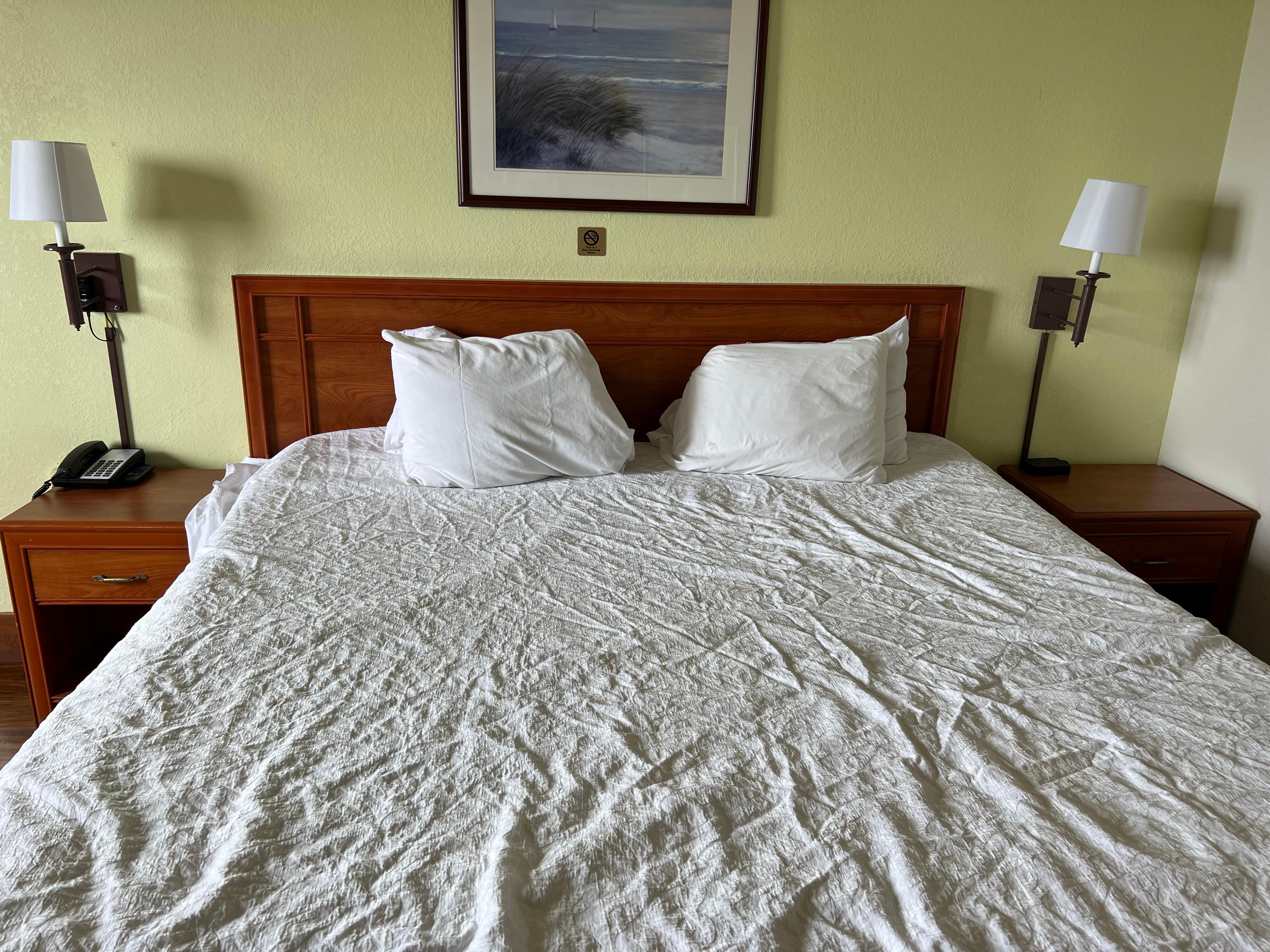 This is what the bed looked like upon our arrival