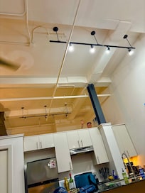 20 ft ceilings really add a feeling of spacious to the loft.