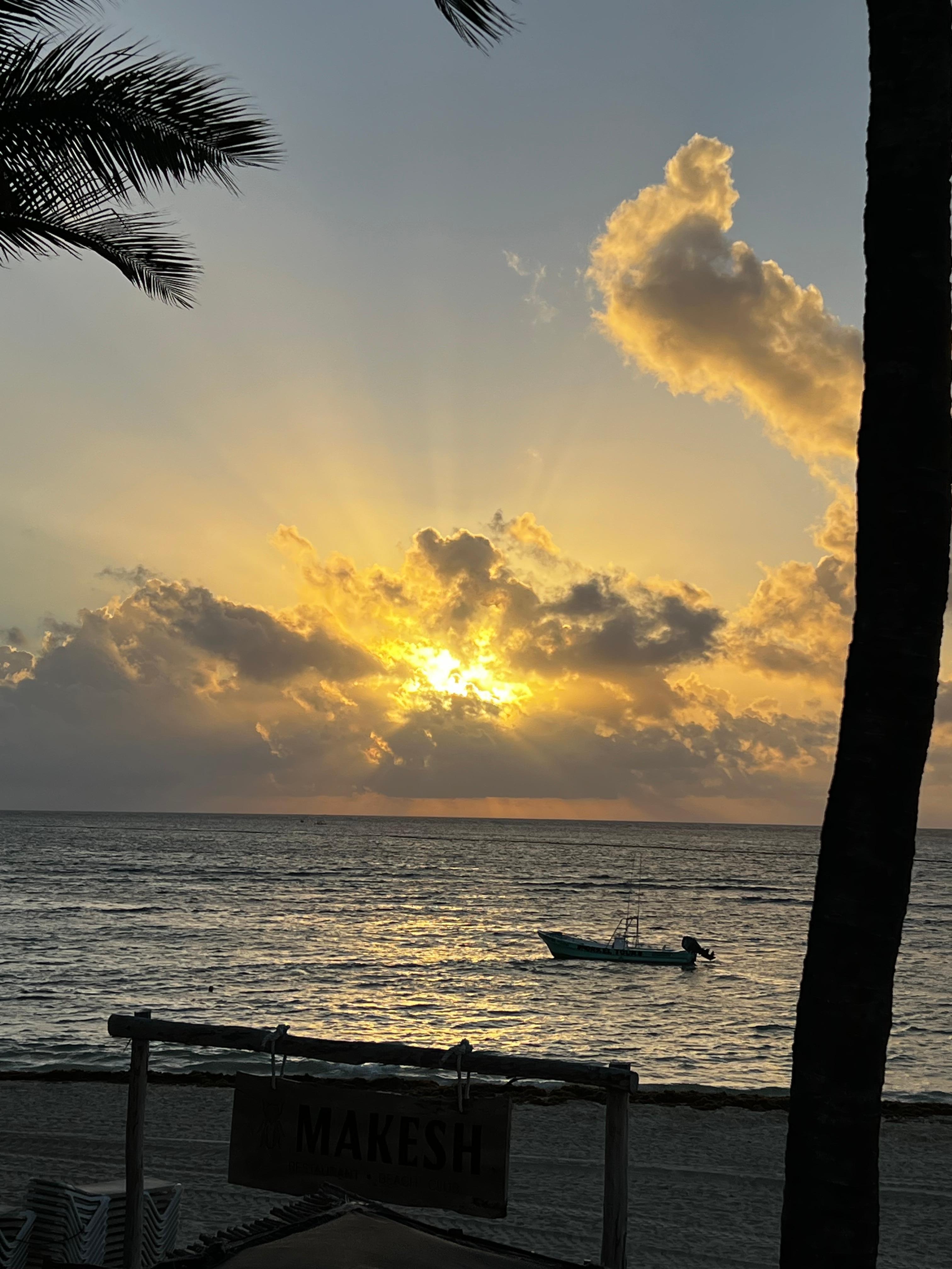 Beautiful sunrises off our balcony 