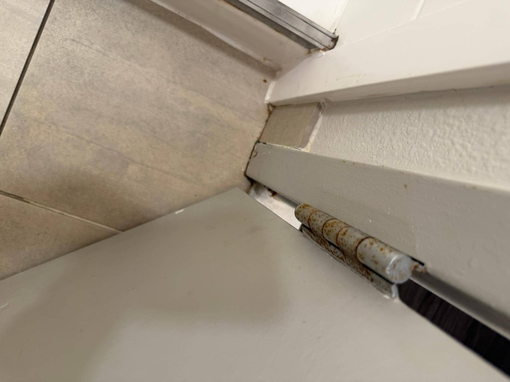 shower area needs deep cleaning to remove dirt and rust