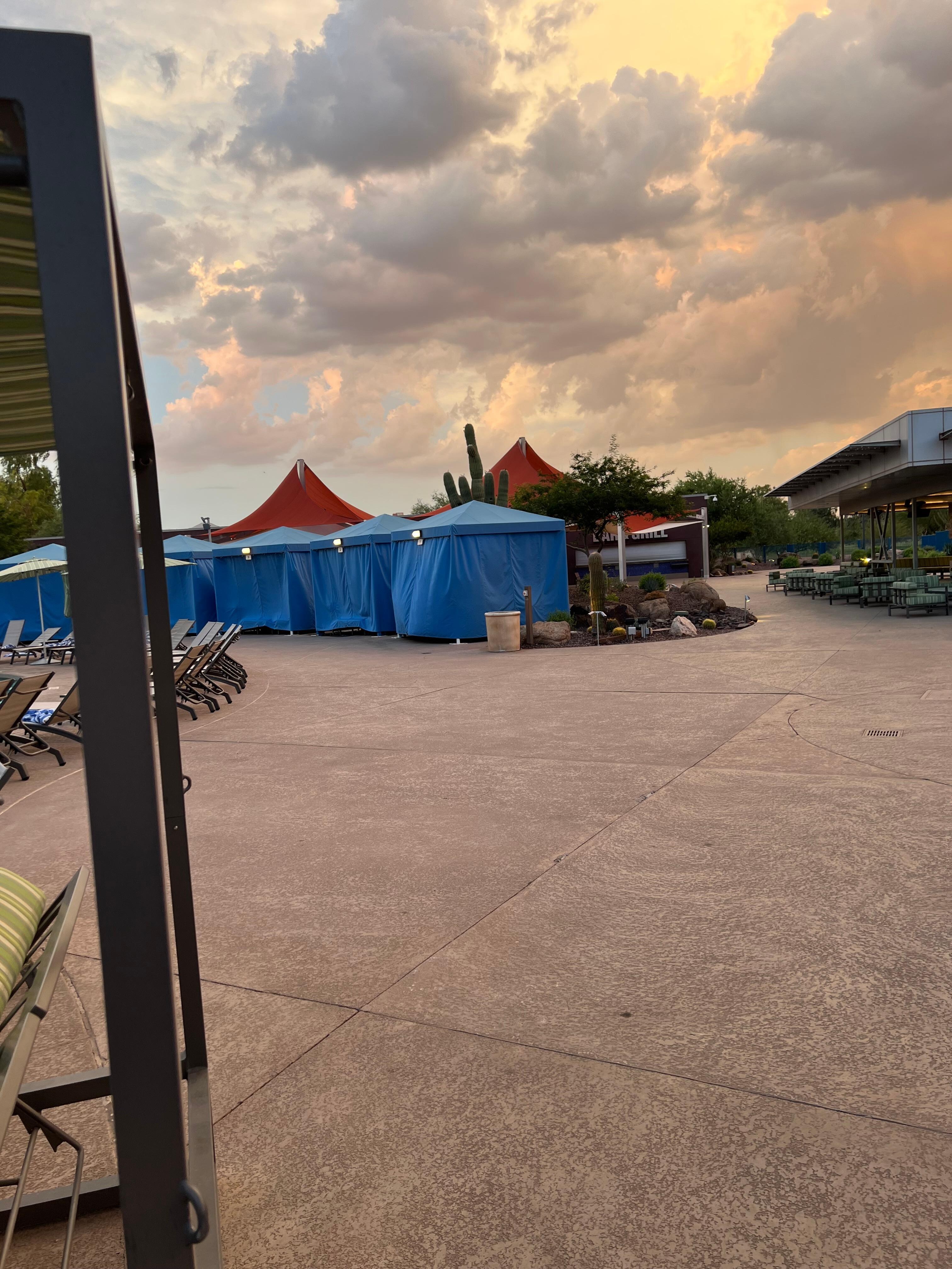 The cabanas!  We had one for 2 days.  Excellent service, would absolutely recommend during July.