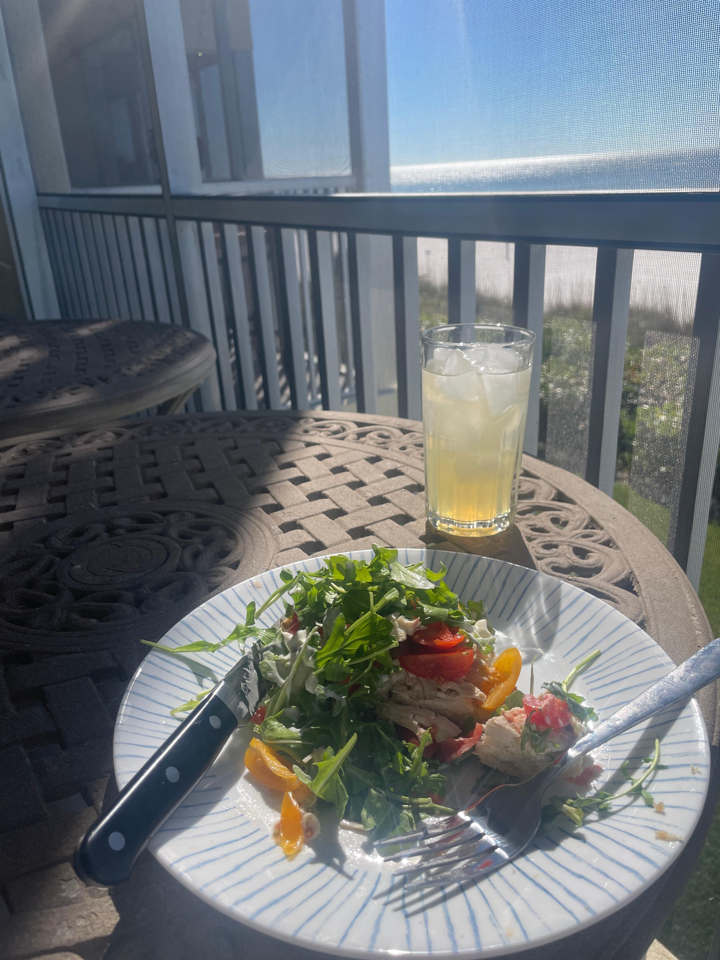 Porch overlooking the beach