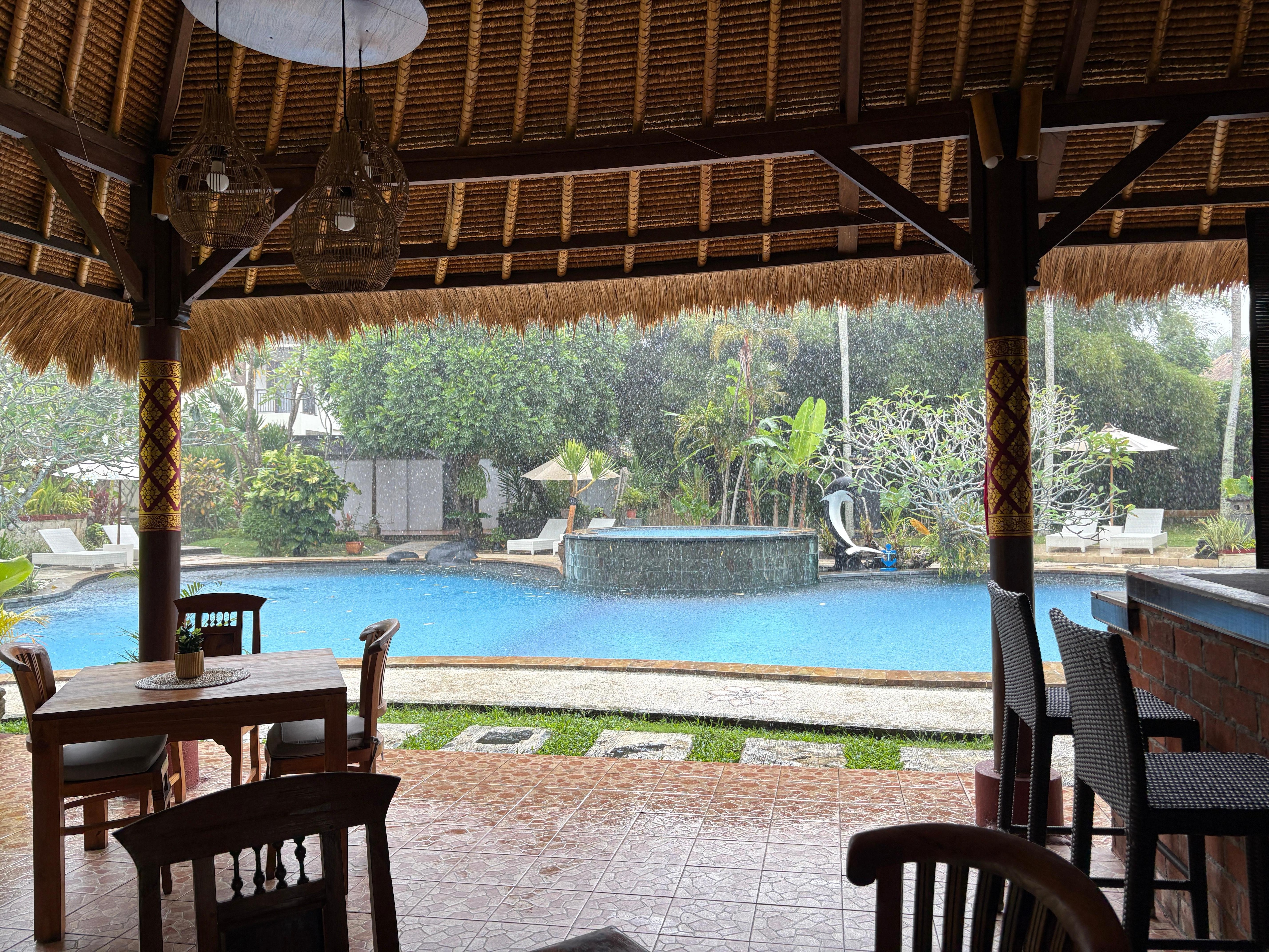 View from the restaurant on the pool