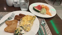 Breakfast buffet, made to order omelette