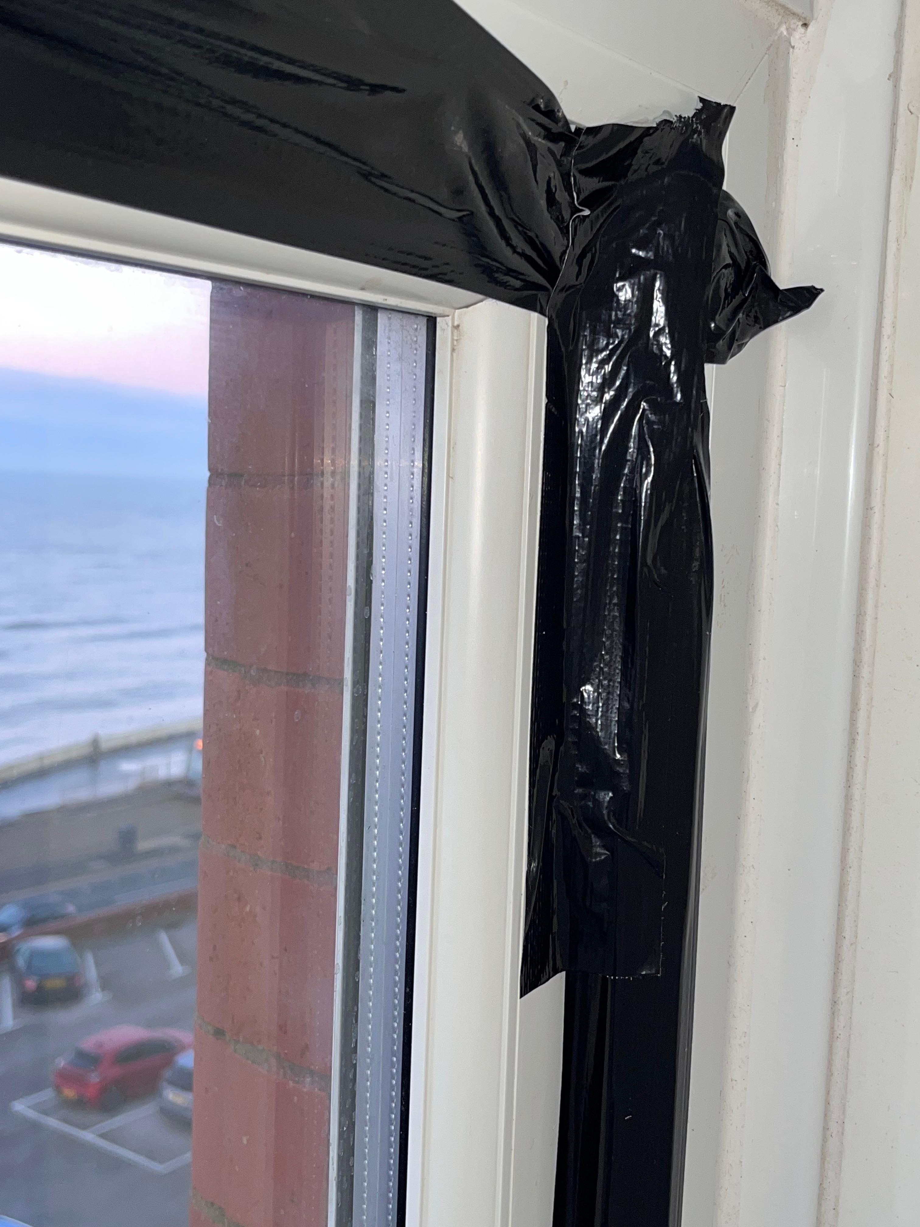 Duct tape draught excluder.