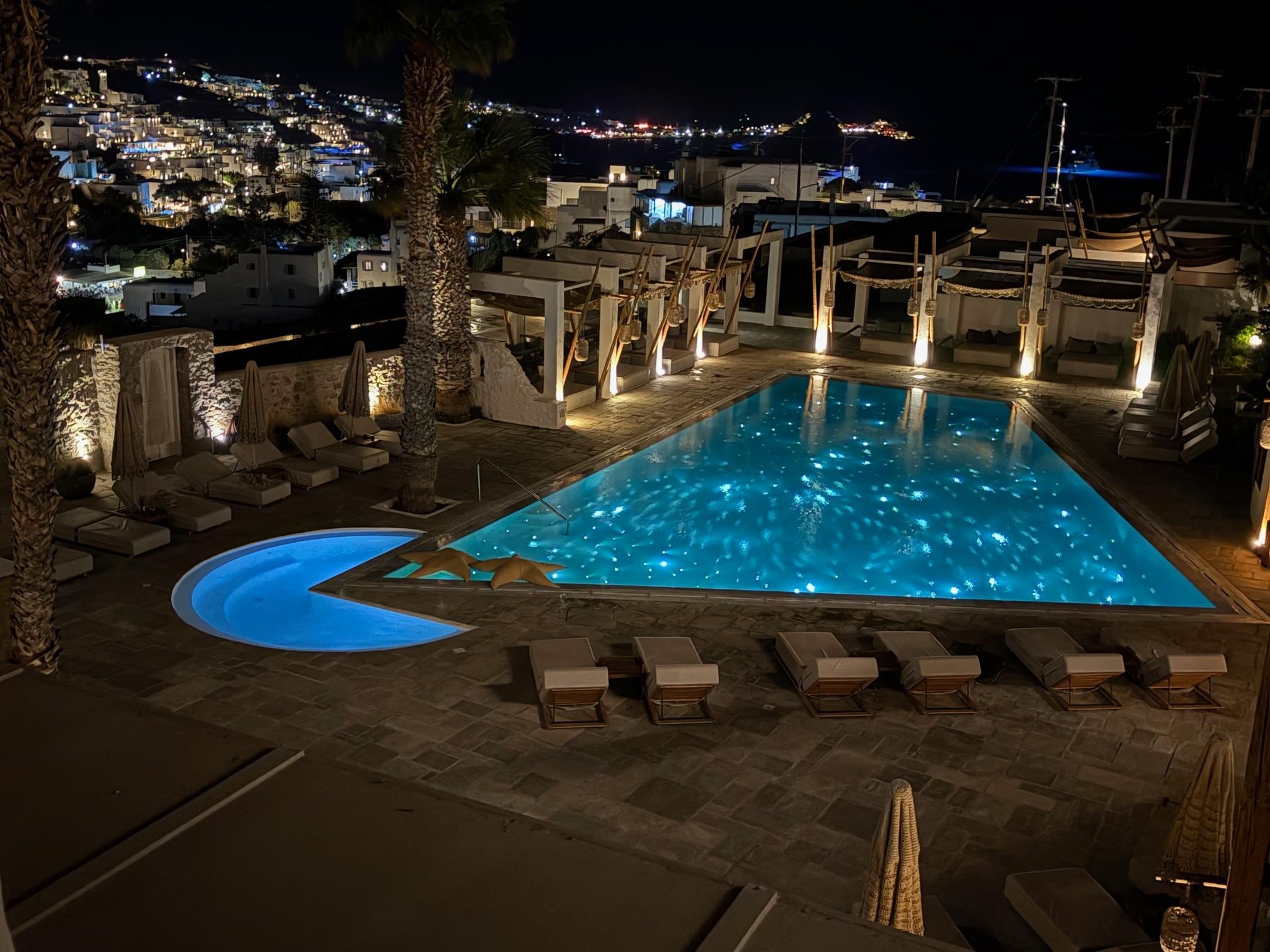 Beautiful view of the hotel pool from our room