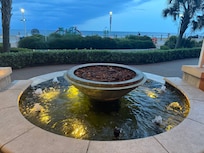 Sitting out by the fountain