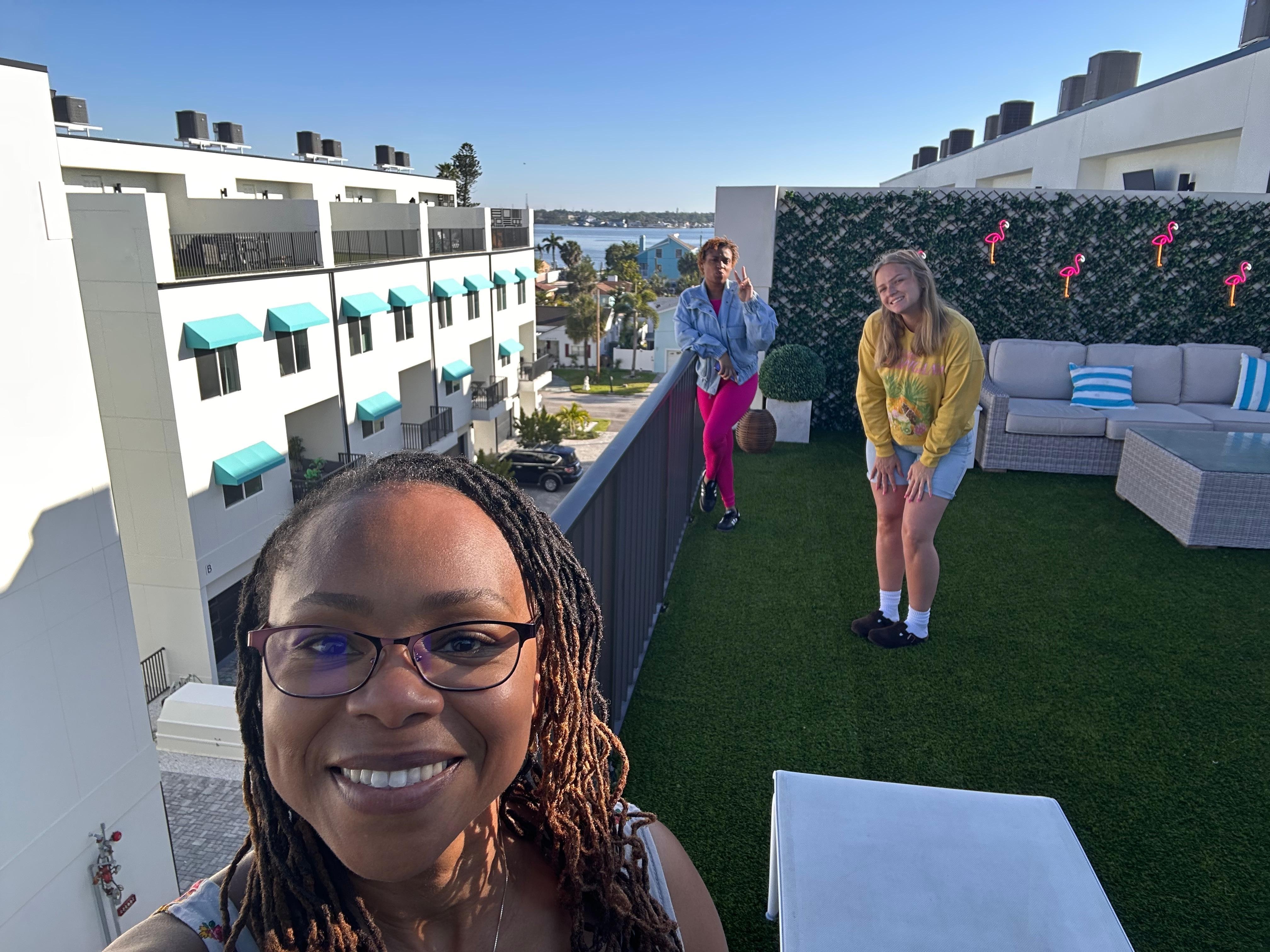 rooftop (4th floor) facing the inter coastal water