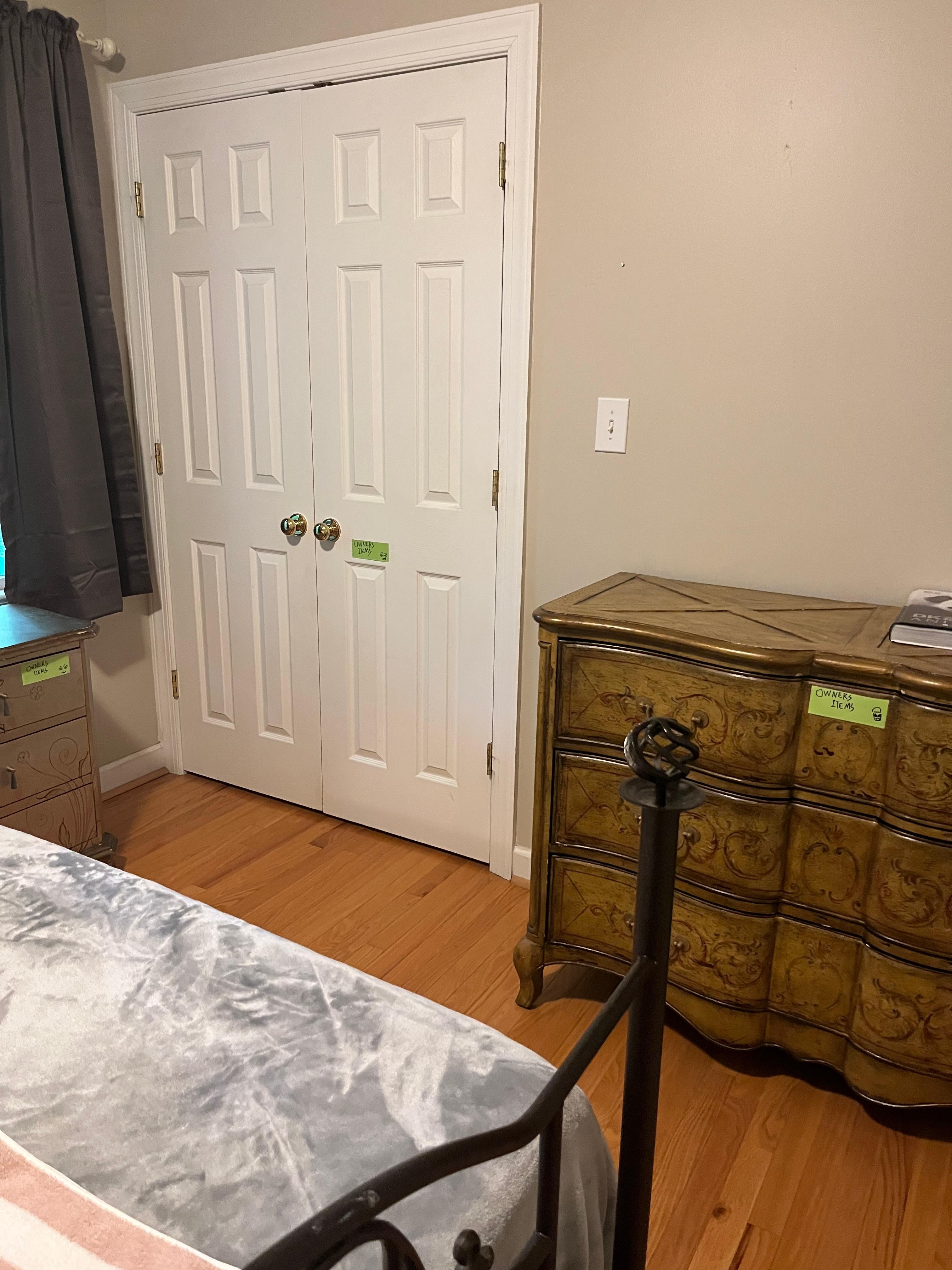 No access to closets and too many unsecured owner furnishings 
