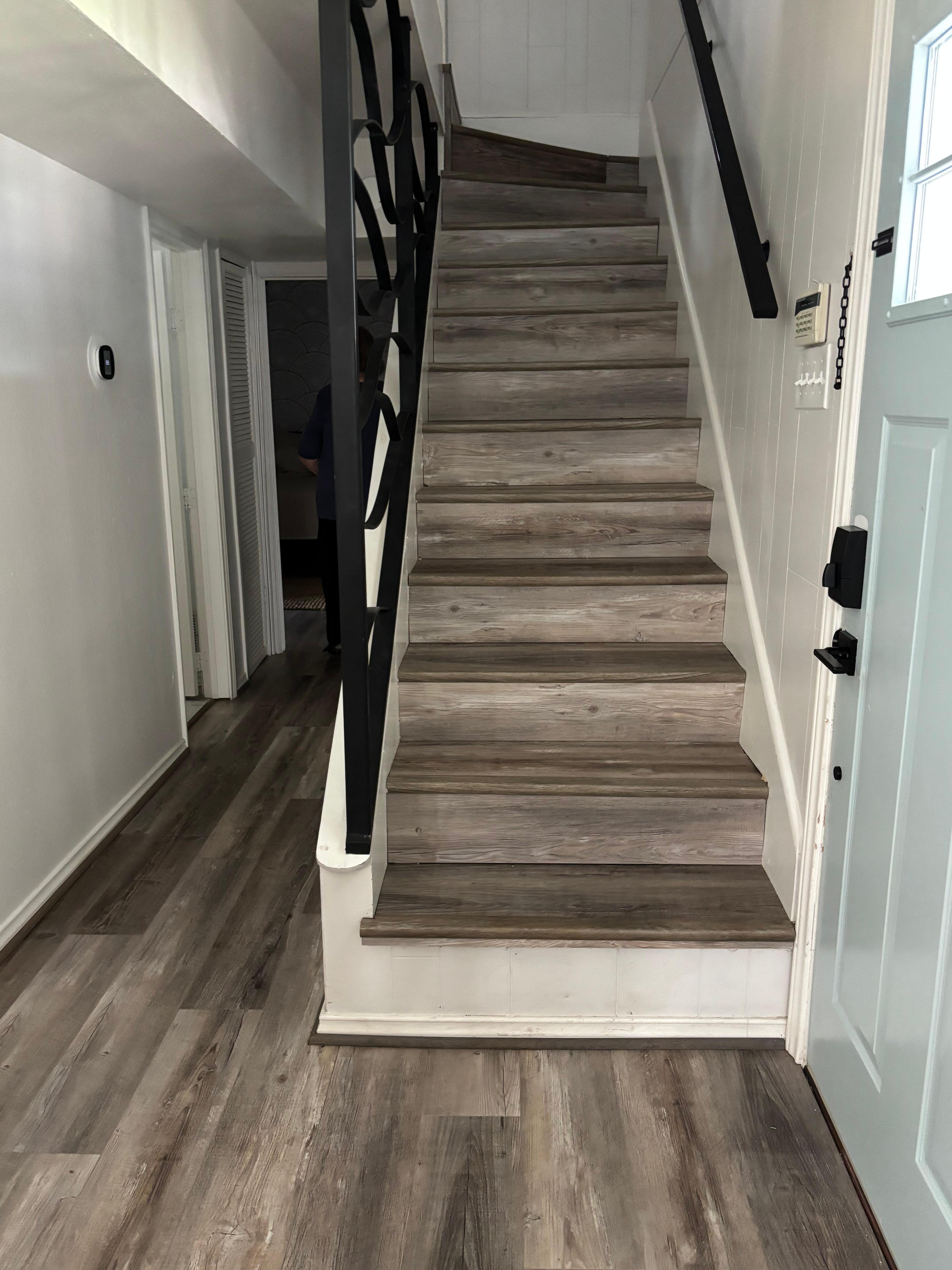 Bottom step is higher than the rest