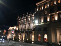 On the street at night