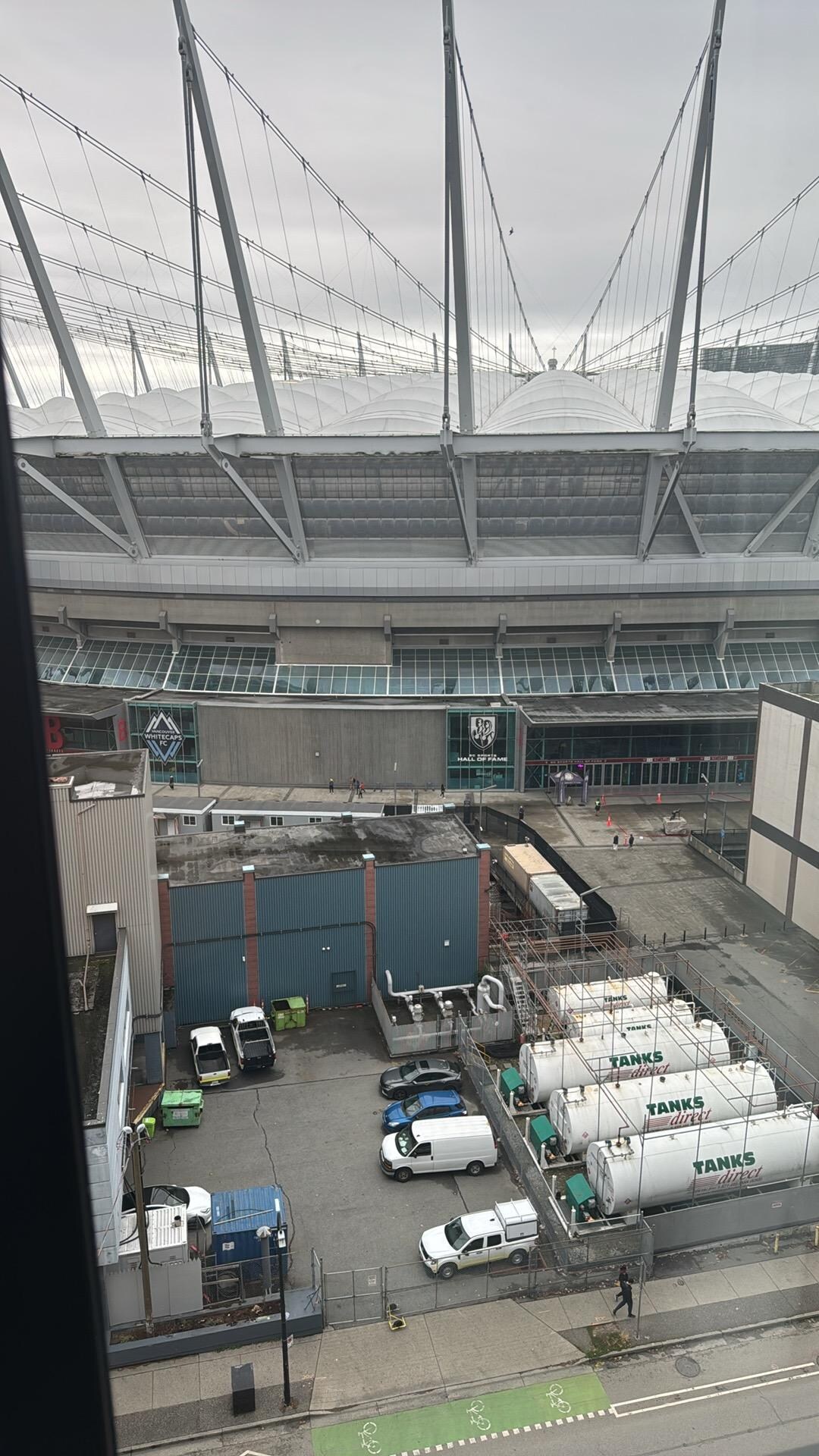 View from room at bc place and block half from Roger’s arena 