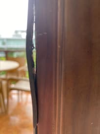 Insecure door lock on the other side.