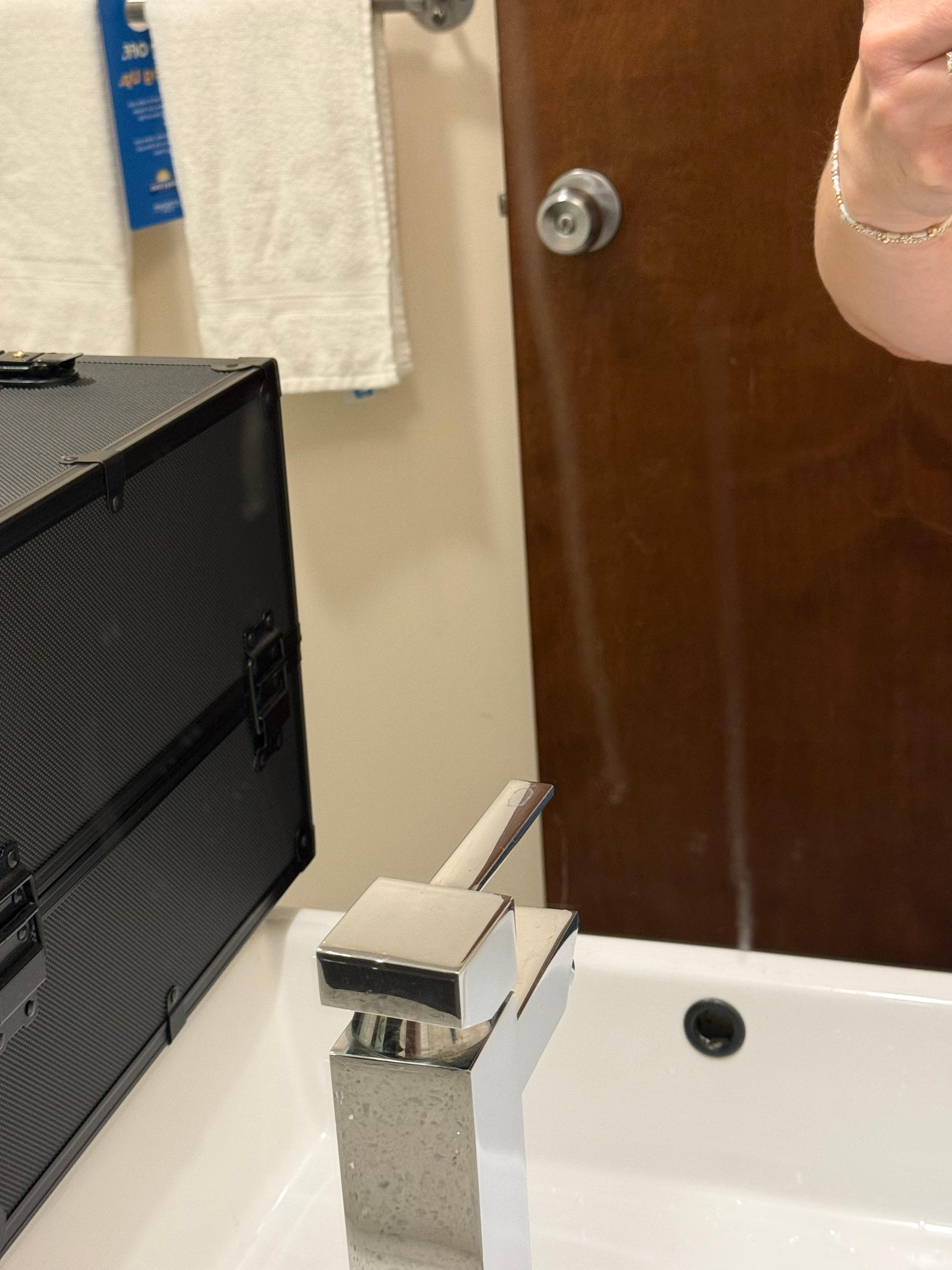 Dirty bathroom vanity