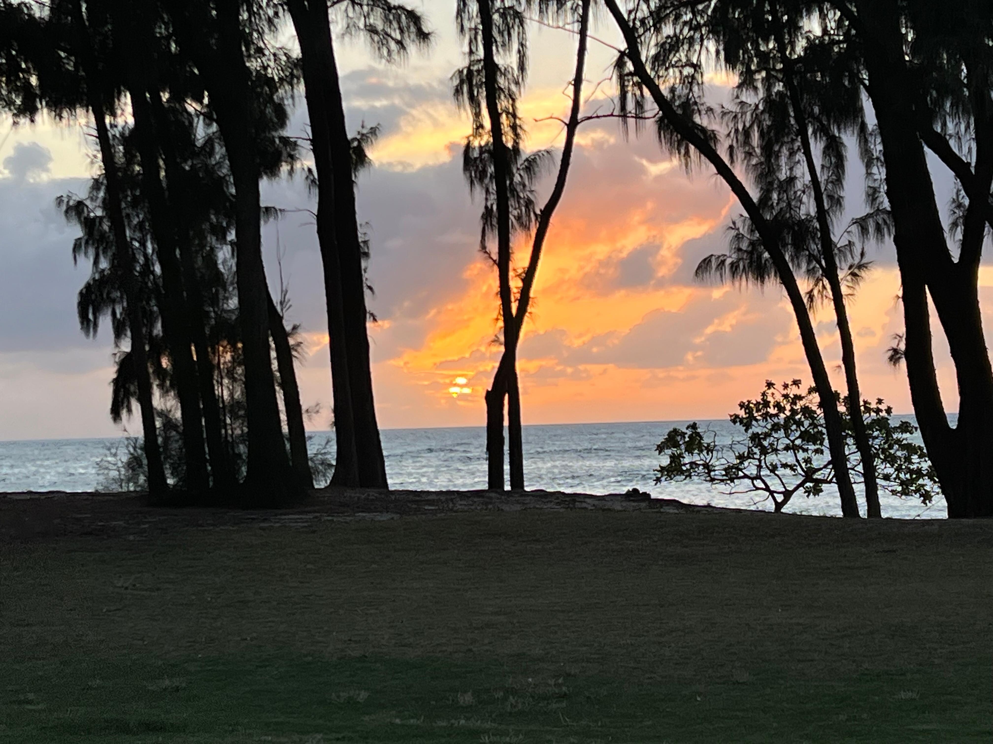 Sunset at walking distance beach