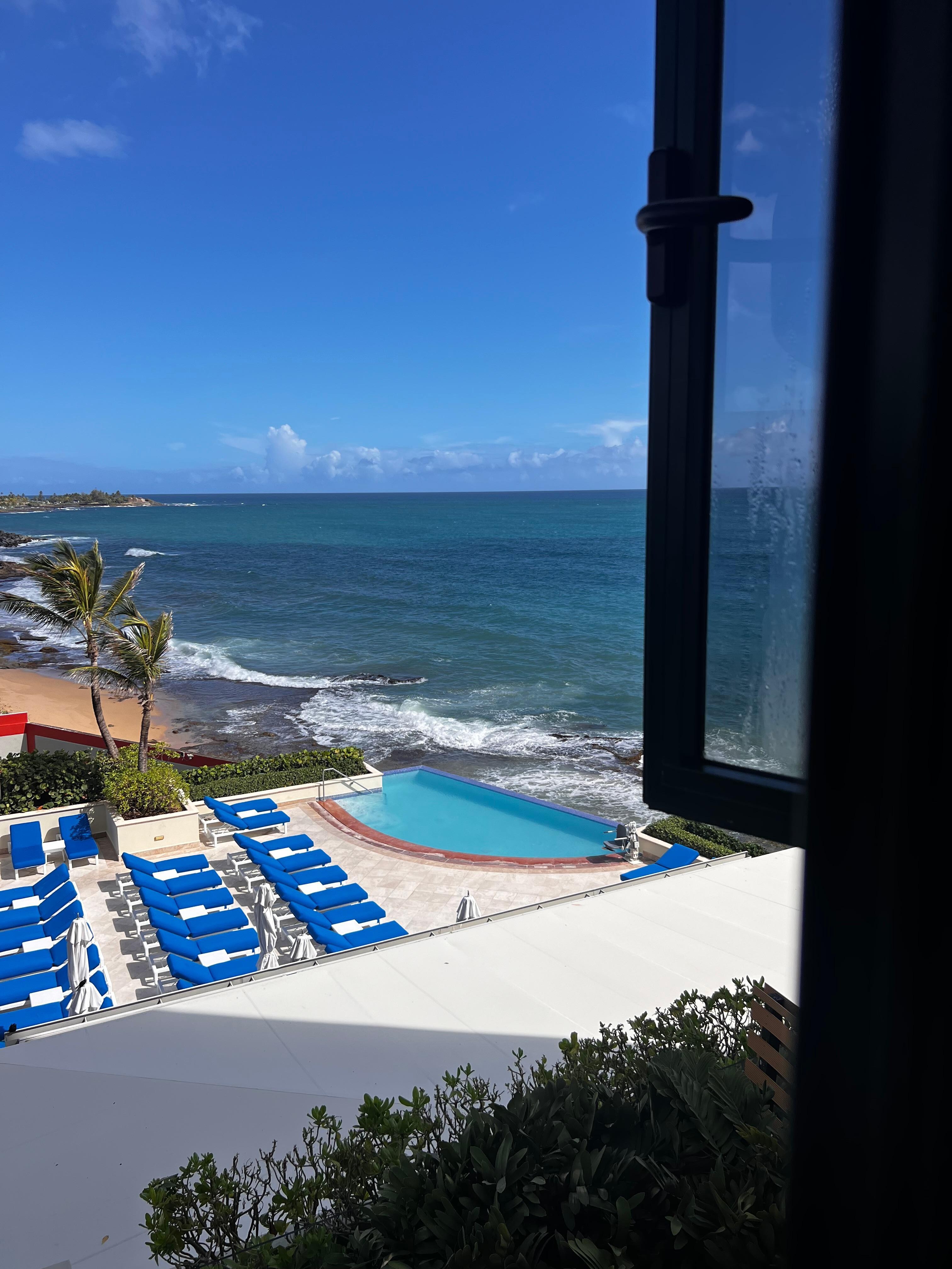 View from Ocean View Tower Room with 2 queen beds