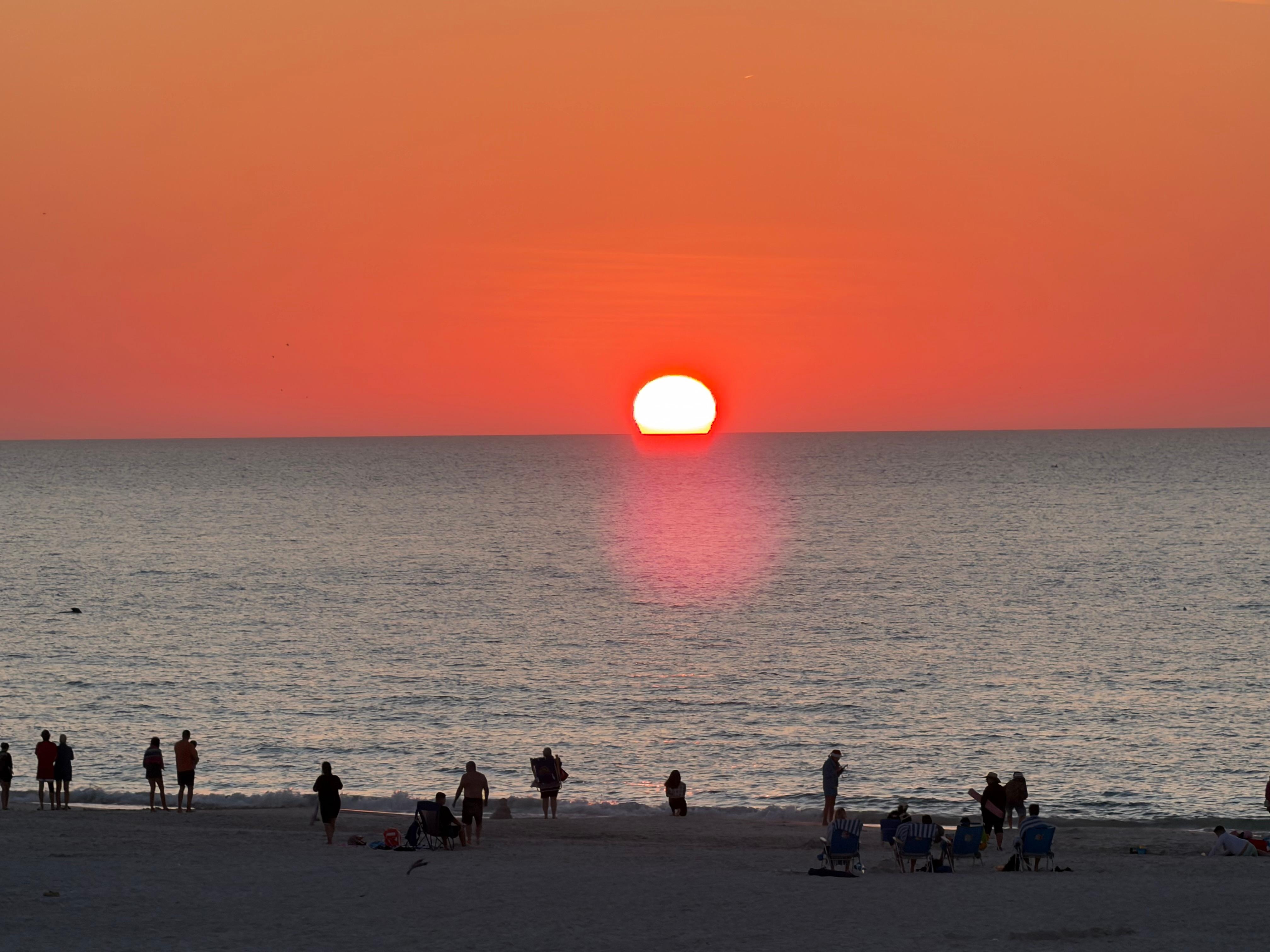 Sunset view from upper balcony (medium zoom). 