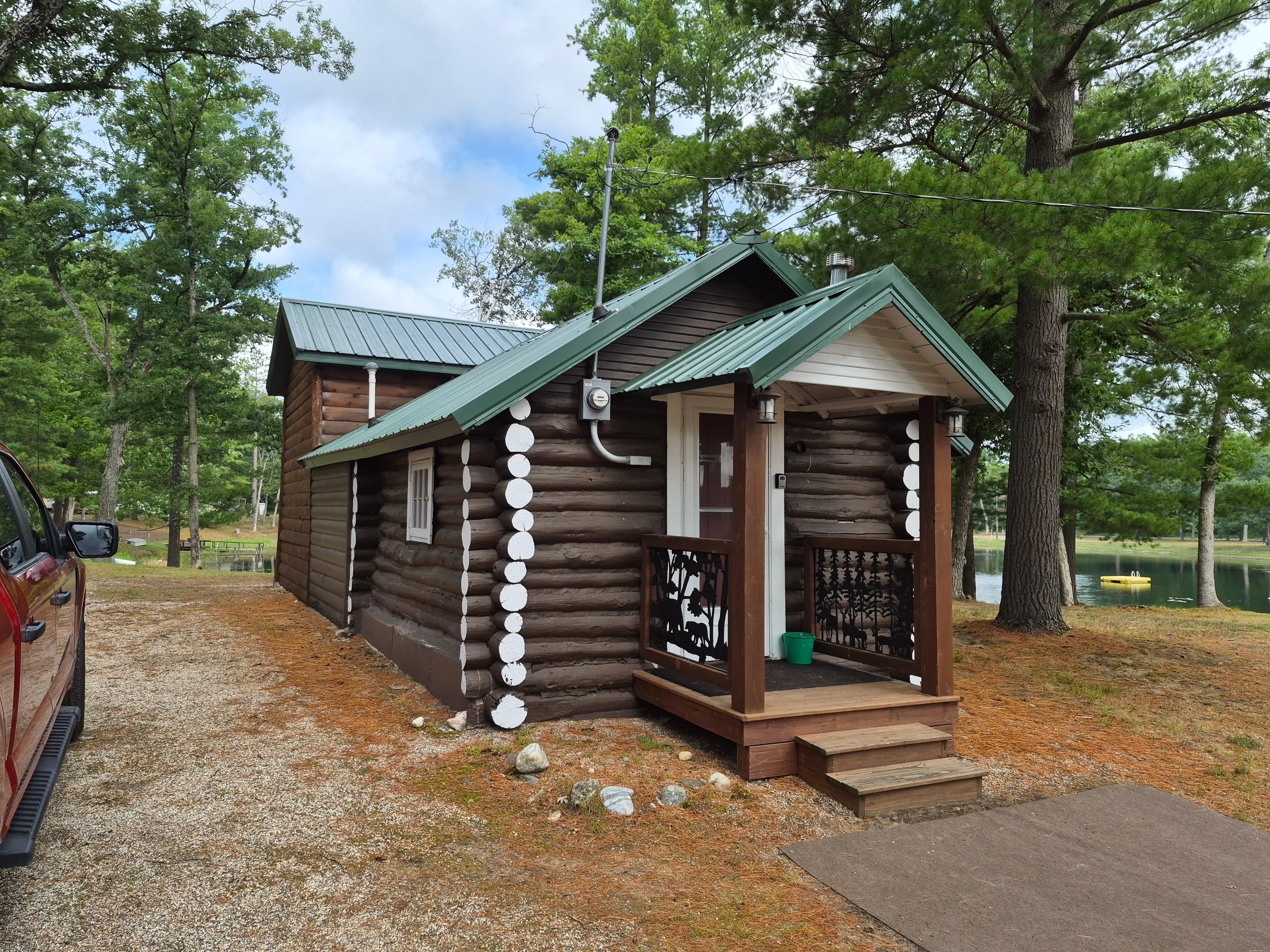 Front door of this sweet little cabin