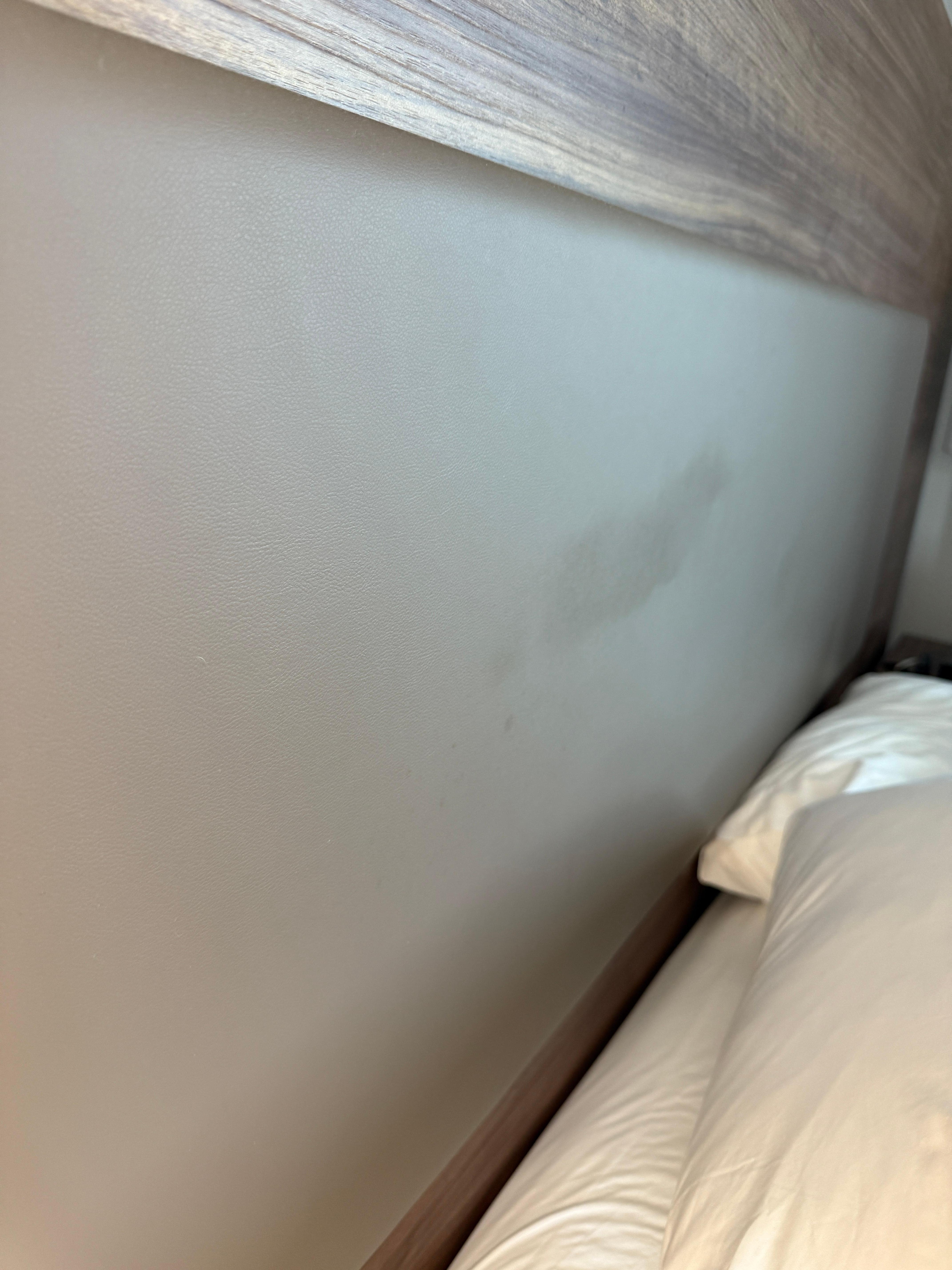 Smudge mark on the headboard 