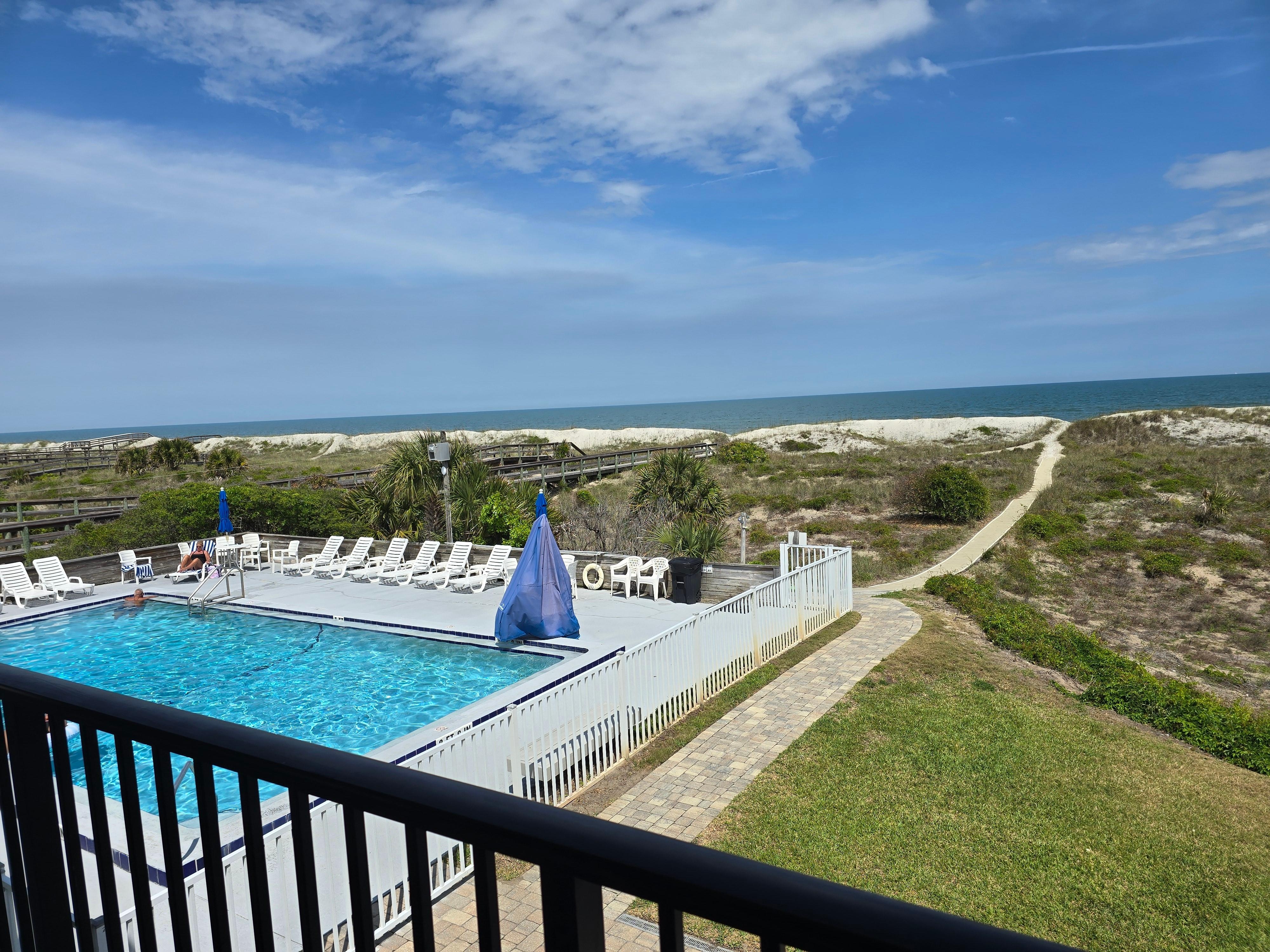 Ocean view from balcony. 
