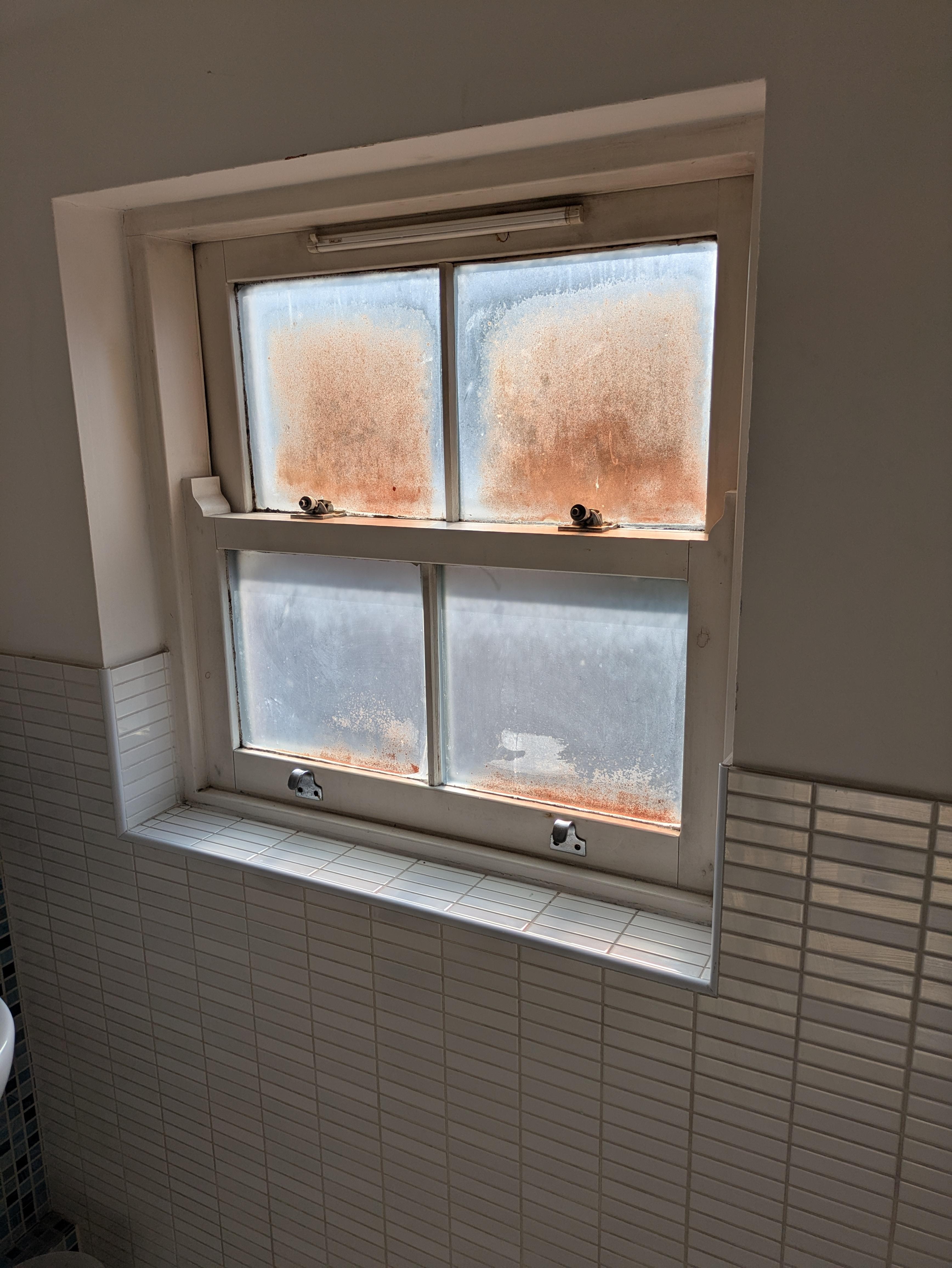Stained bathroom windows