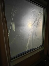 Windows covered for painting