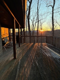Sunset from one side of wrap-around porch.